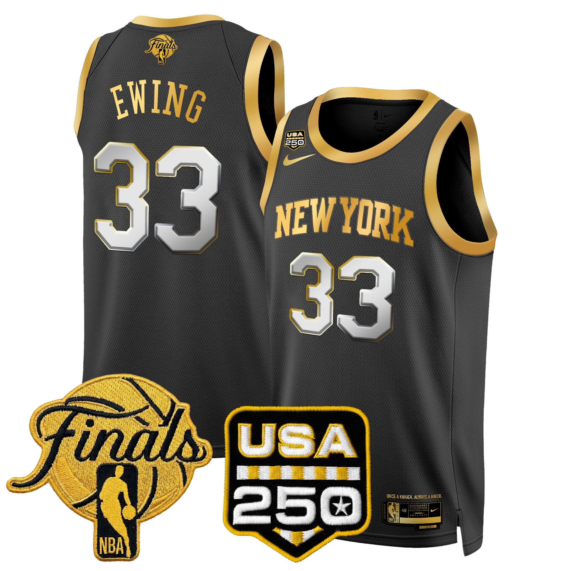 Men's New York Knicks 2026 Finals Swingman Jersey - 250 America Patch - All Stitched