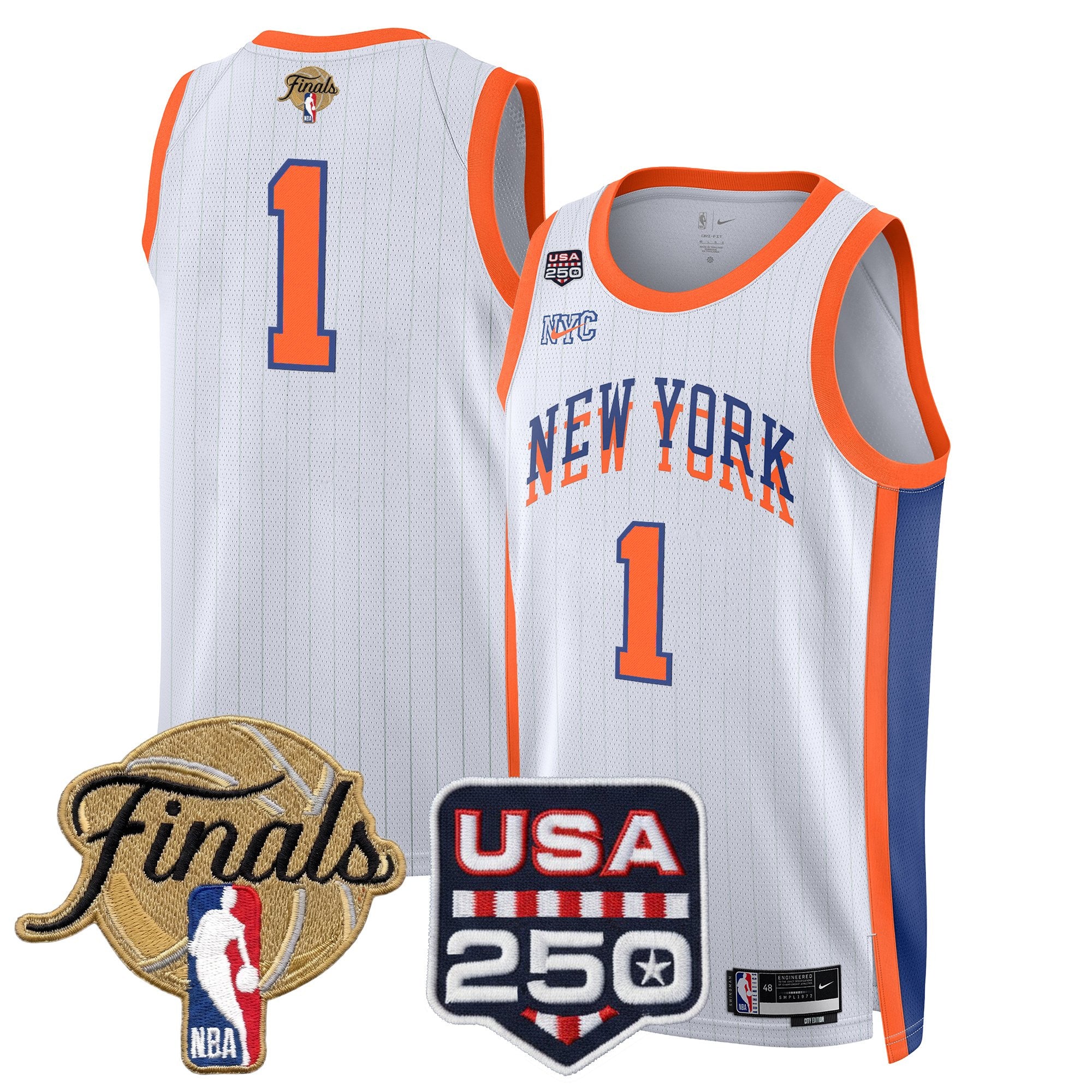 Men's New York Knicks 2026 Finals Swingman Jersey - 250 America Patch - All Stitched