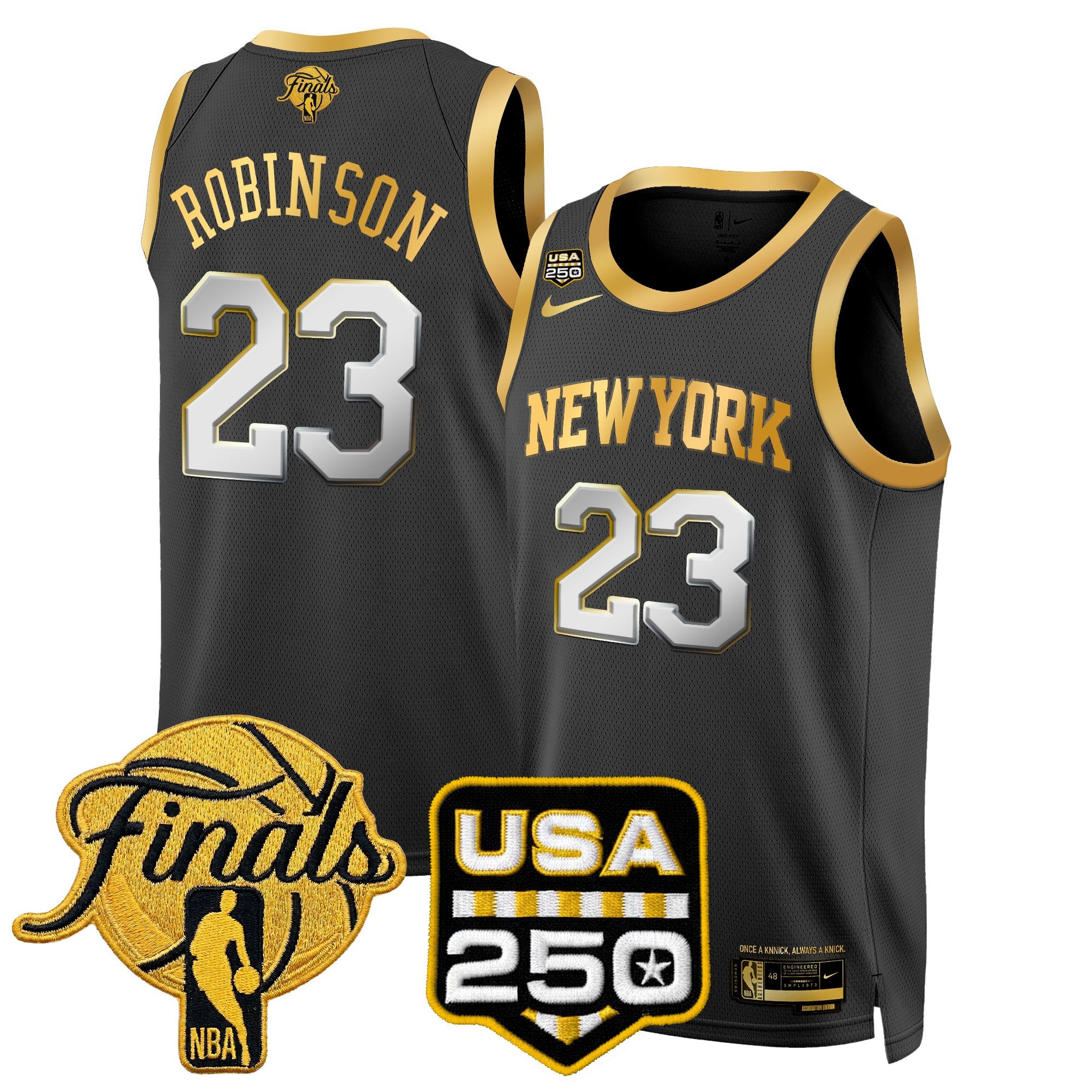 Men's New York Knicks 2026 Finals Swingman Jersey - 250 America Patch - All Stitched