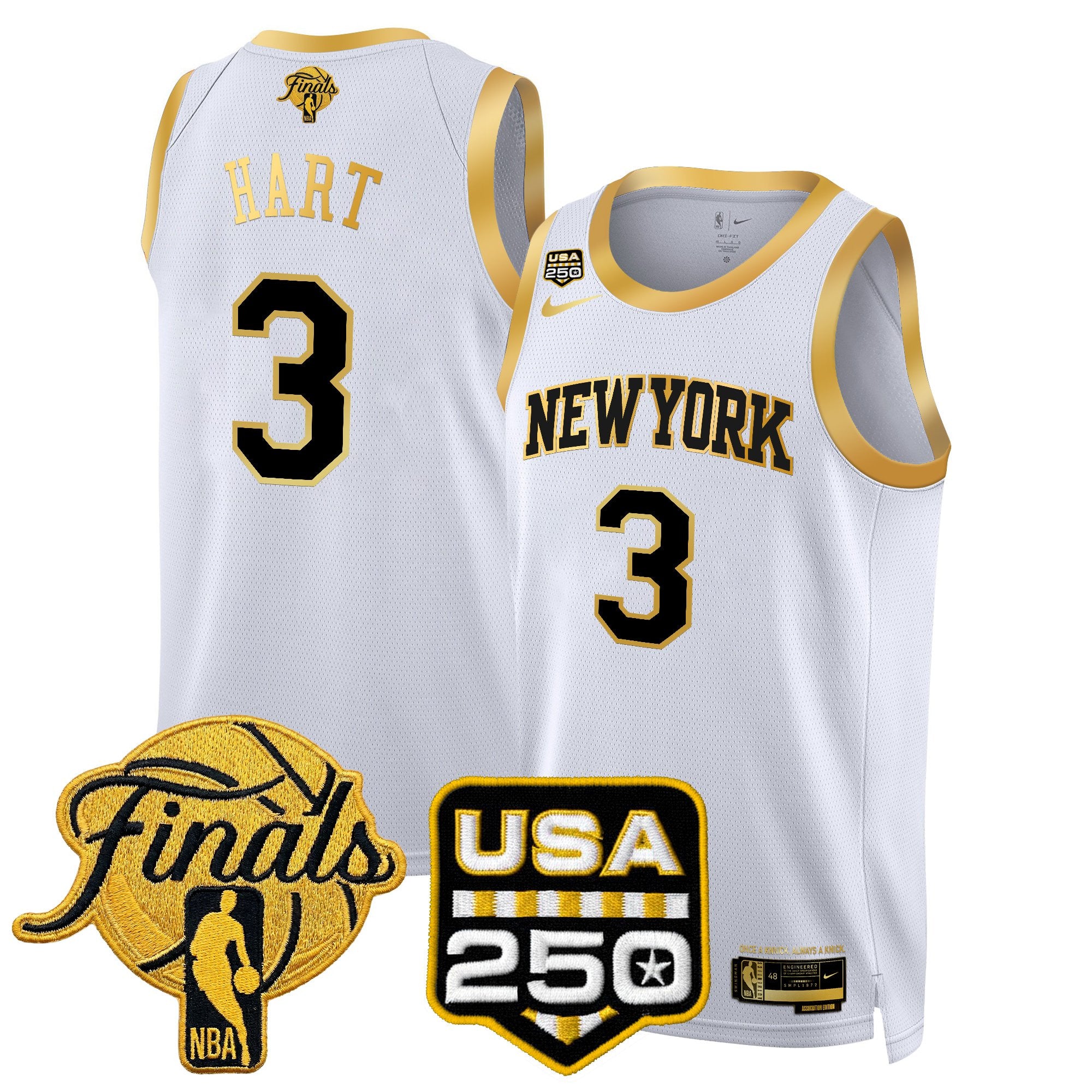 Men's New York Knicks 2026 Finals Swingman Jersey - 250 America Patch - All Stitched