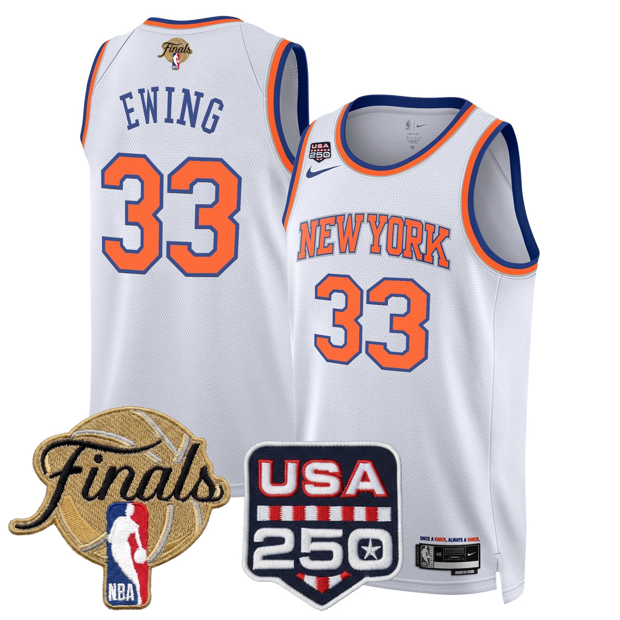 Men's New York Knicks 2026 Finals Swingman Jersey - 250 America Patch - All Stitched