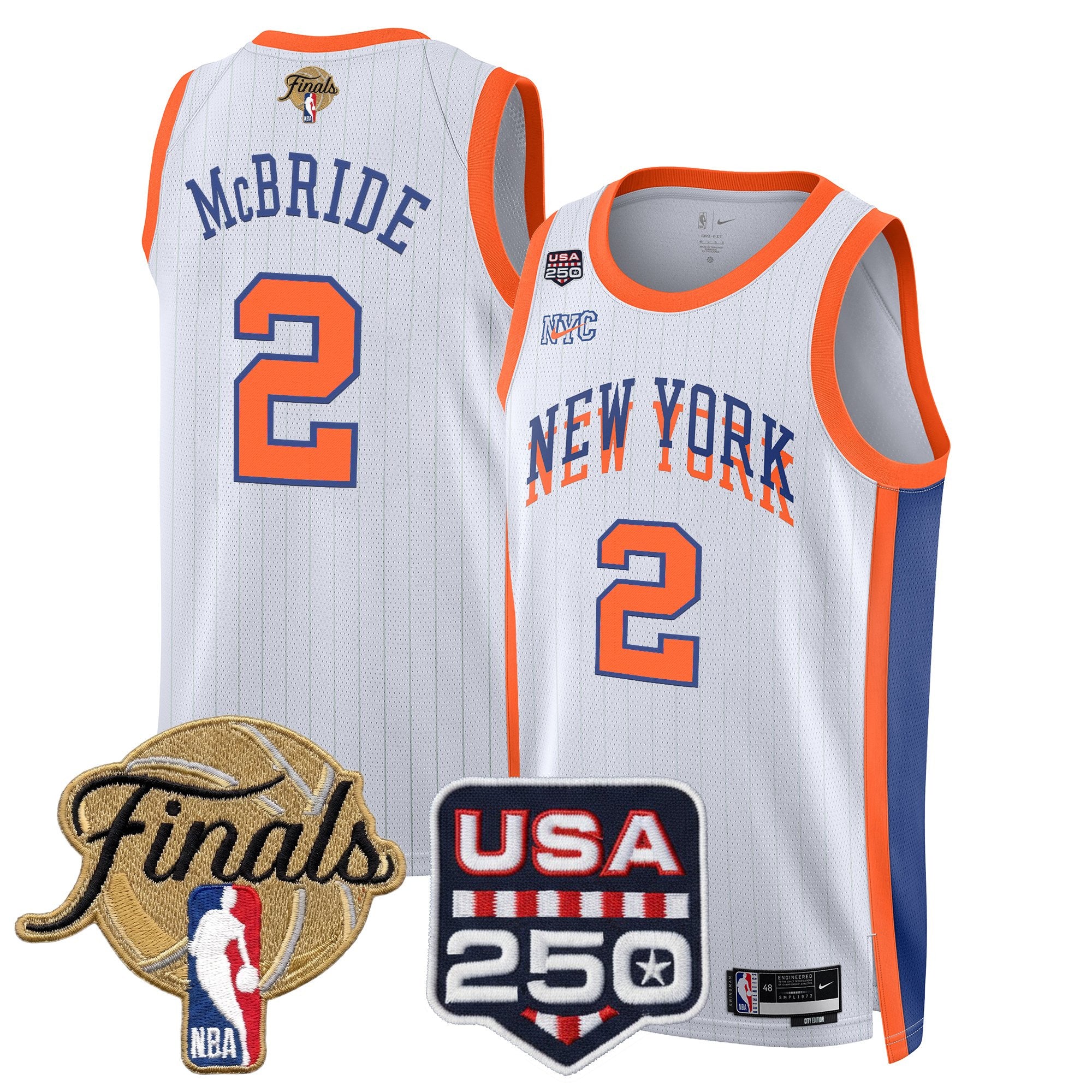 Men's New York Knicks 2026 Finals Swingman Jersey - 250 America Patch - All Stitched