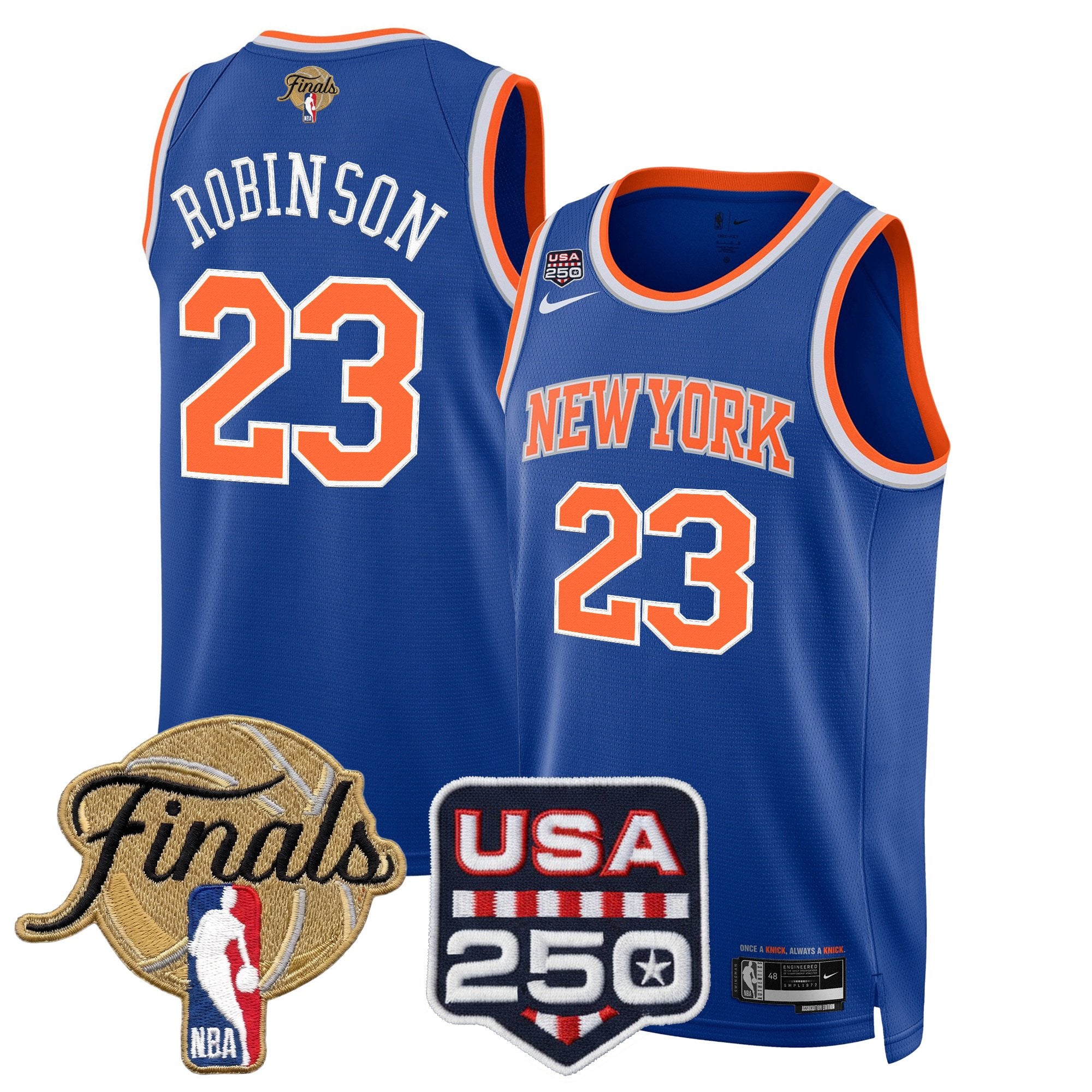 Men's New York Knicks 2026 Finals Swingman Jersey - 250 America Patch - All Stitched