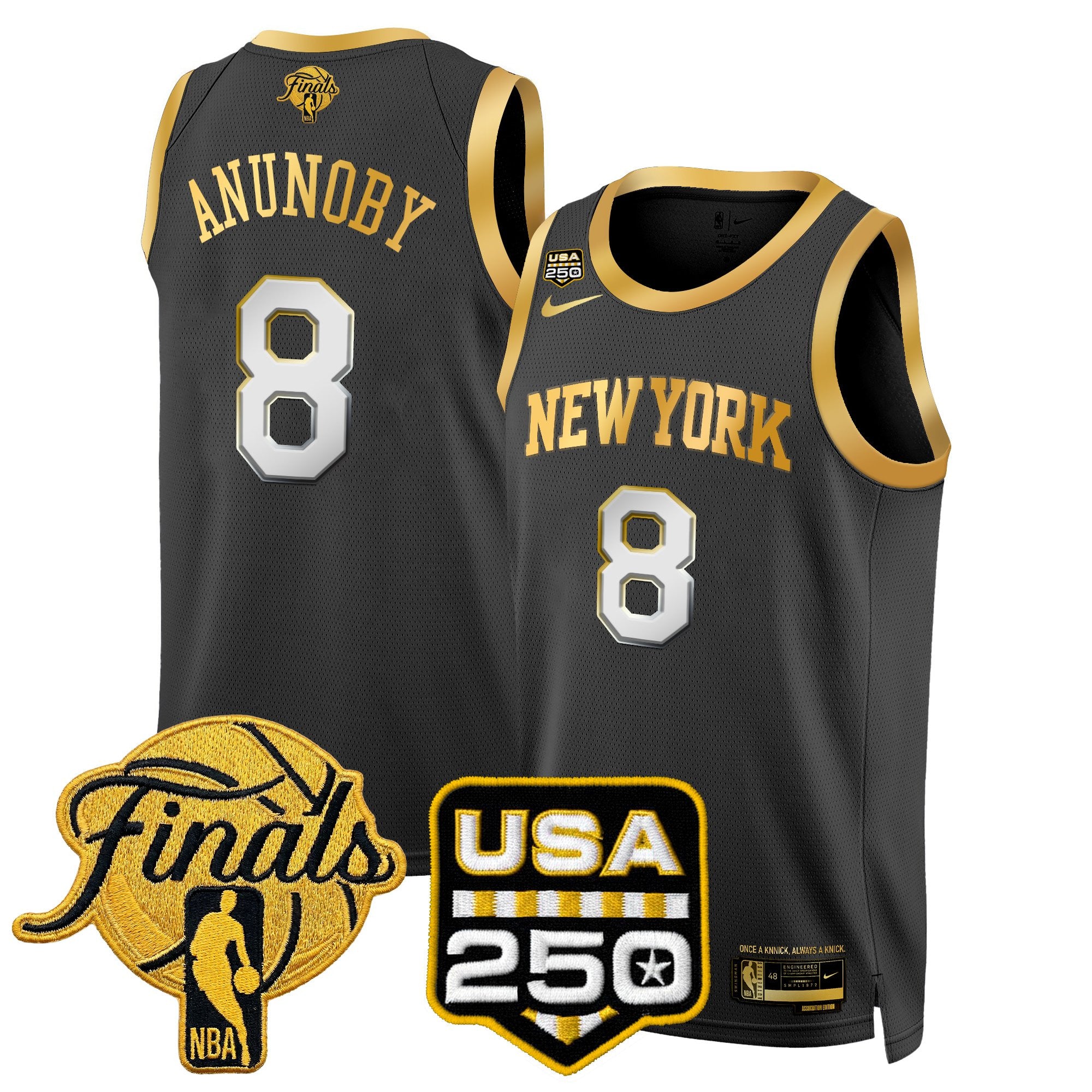 Men's New York Knicks 2026 Finals Swingman Jersey - 250 America Patch - All Stitched
