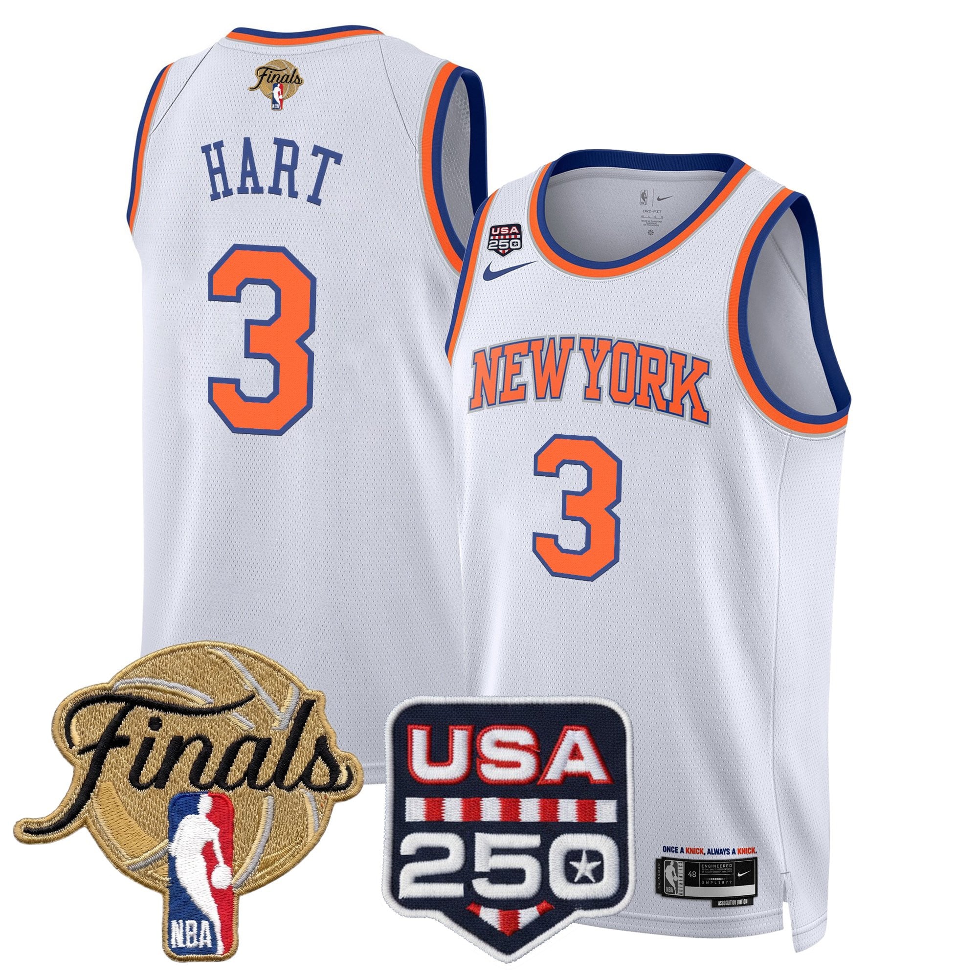 Men's New York Knicks 2026 Finals Swingman Jersey - 250 America Patch - All Stitched