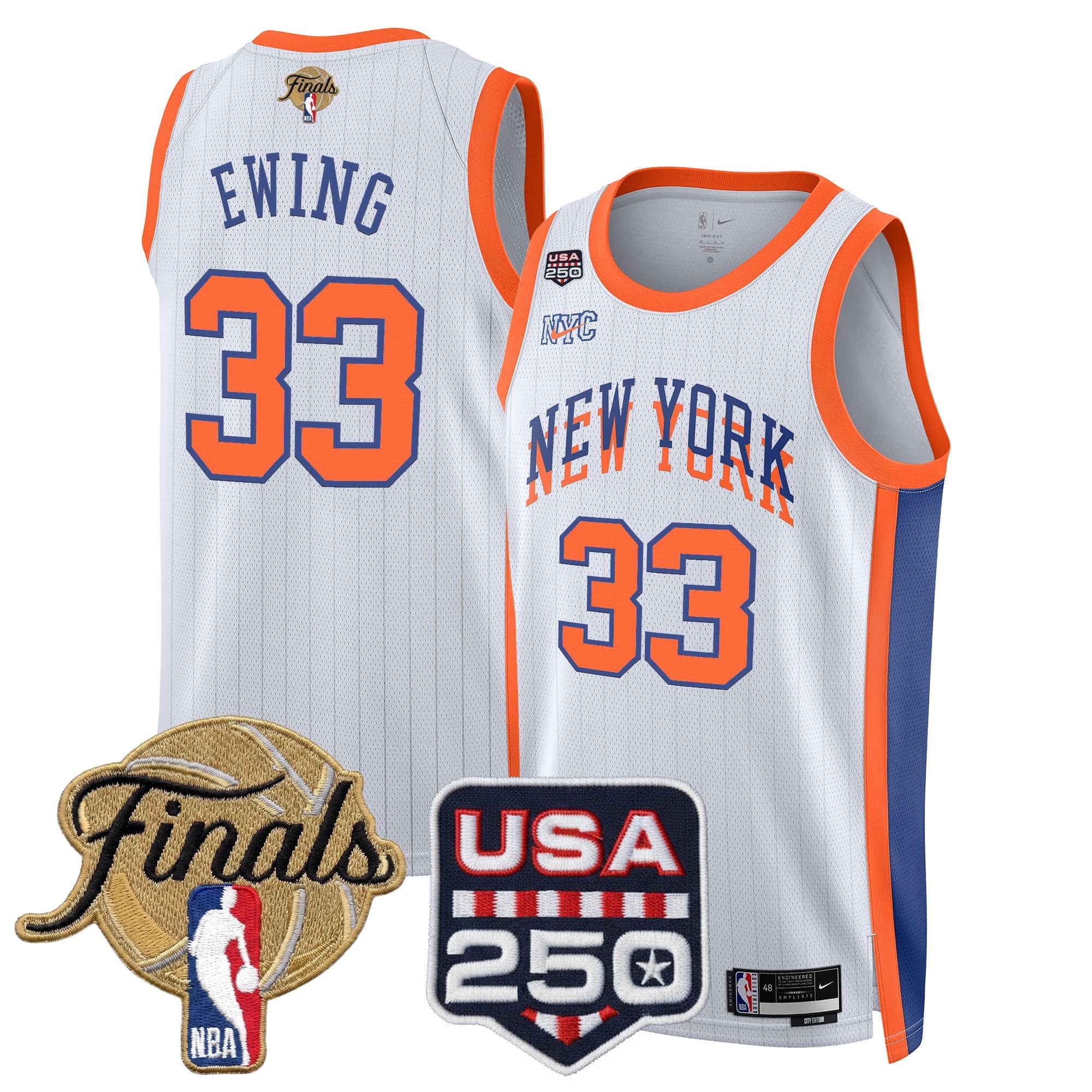 Men's New York Knicks 2026 Finals Swingman Jersey - 250 America Patch - All Stitched