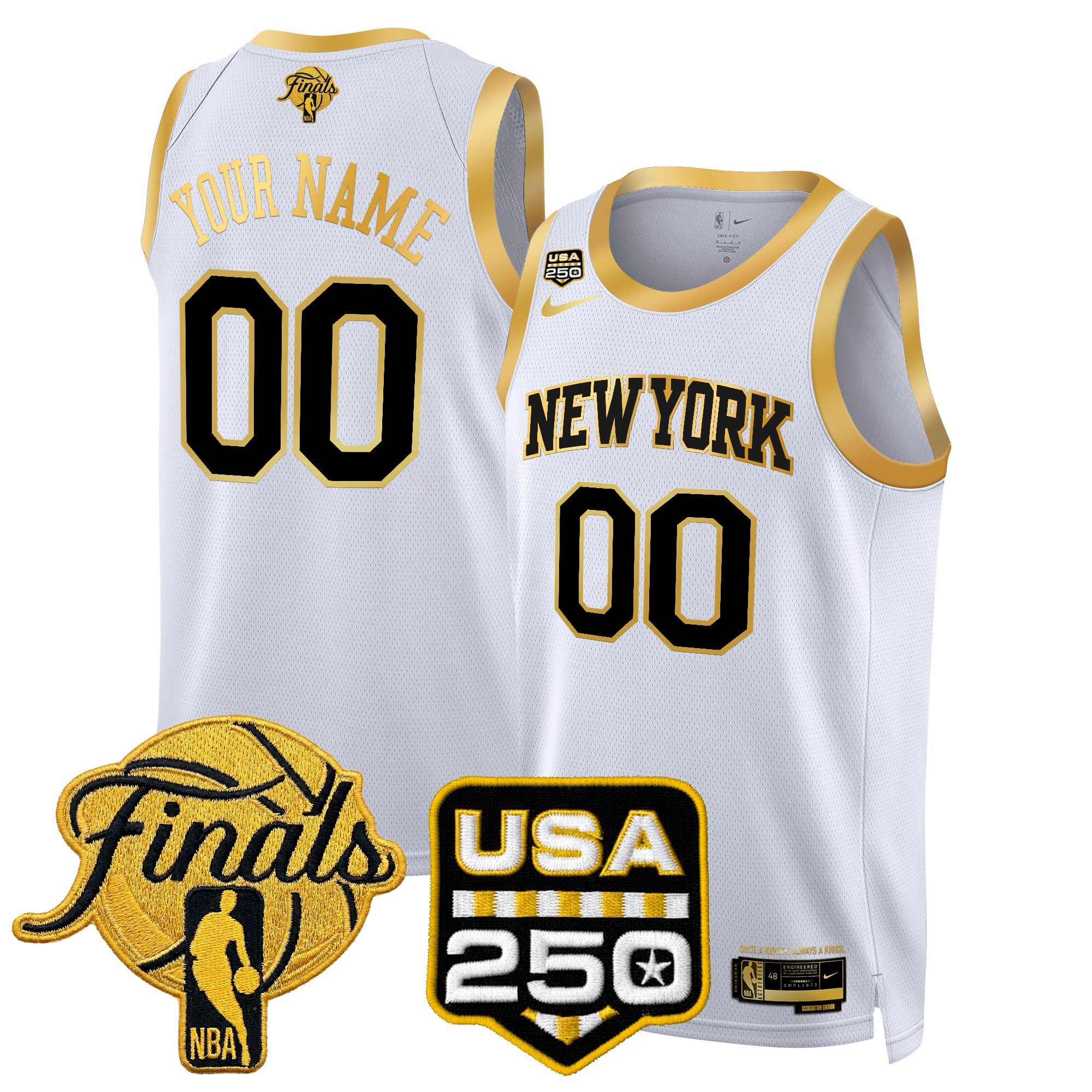New York Knicks 2026 Finals Custom Swingman Jersey - 250 America Patch - All Stitched