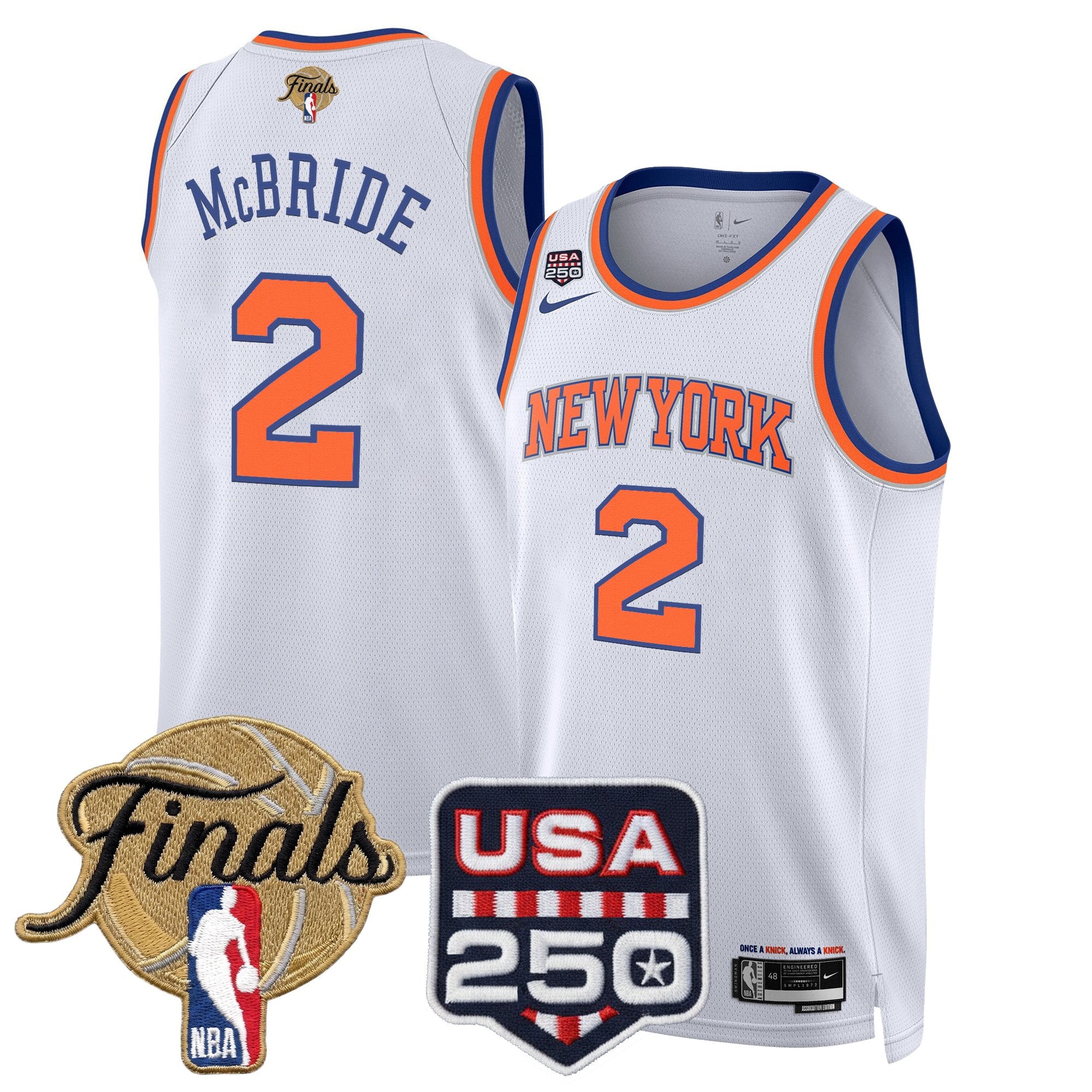 Men's New York Knicks 2026 Finals Swingman Jersey - 250 America Patch - All Stitched