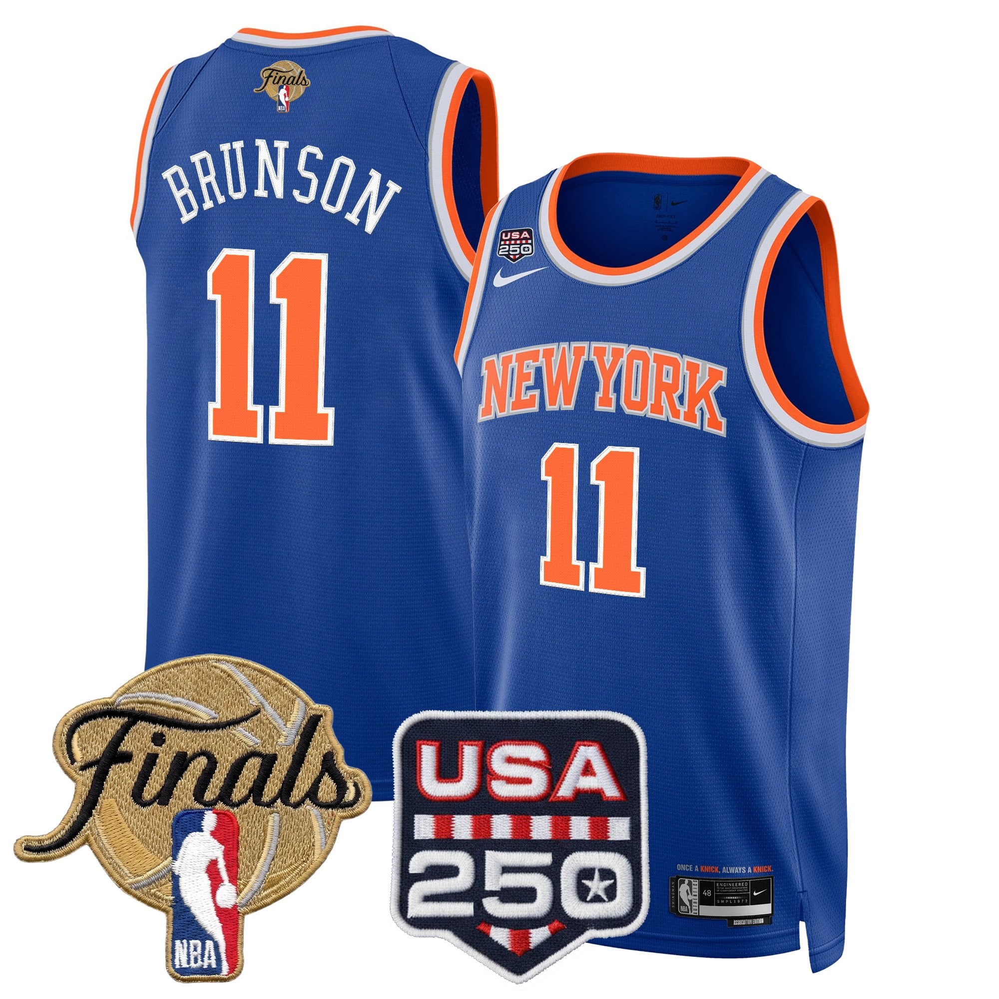 Men's New York Knicks 2026 Finals Swingman Jersey - 250 America Patch - All Stitched