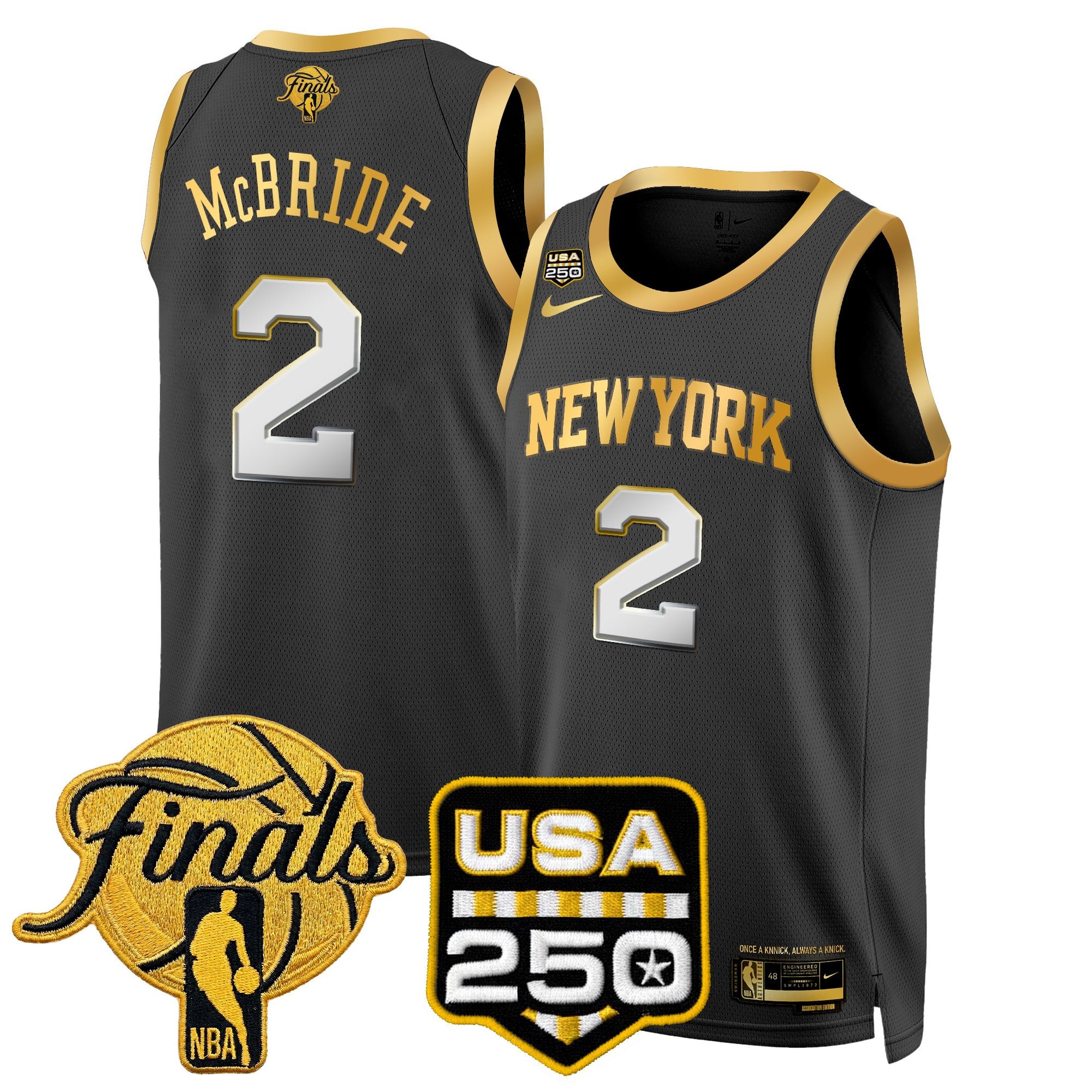 Men's New York Knicks 2026 Finals Swingman Jersey - 250 America Patch - All Stitched