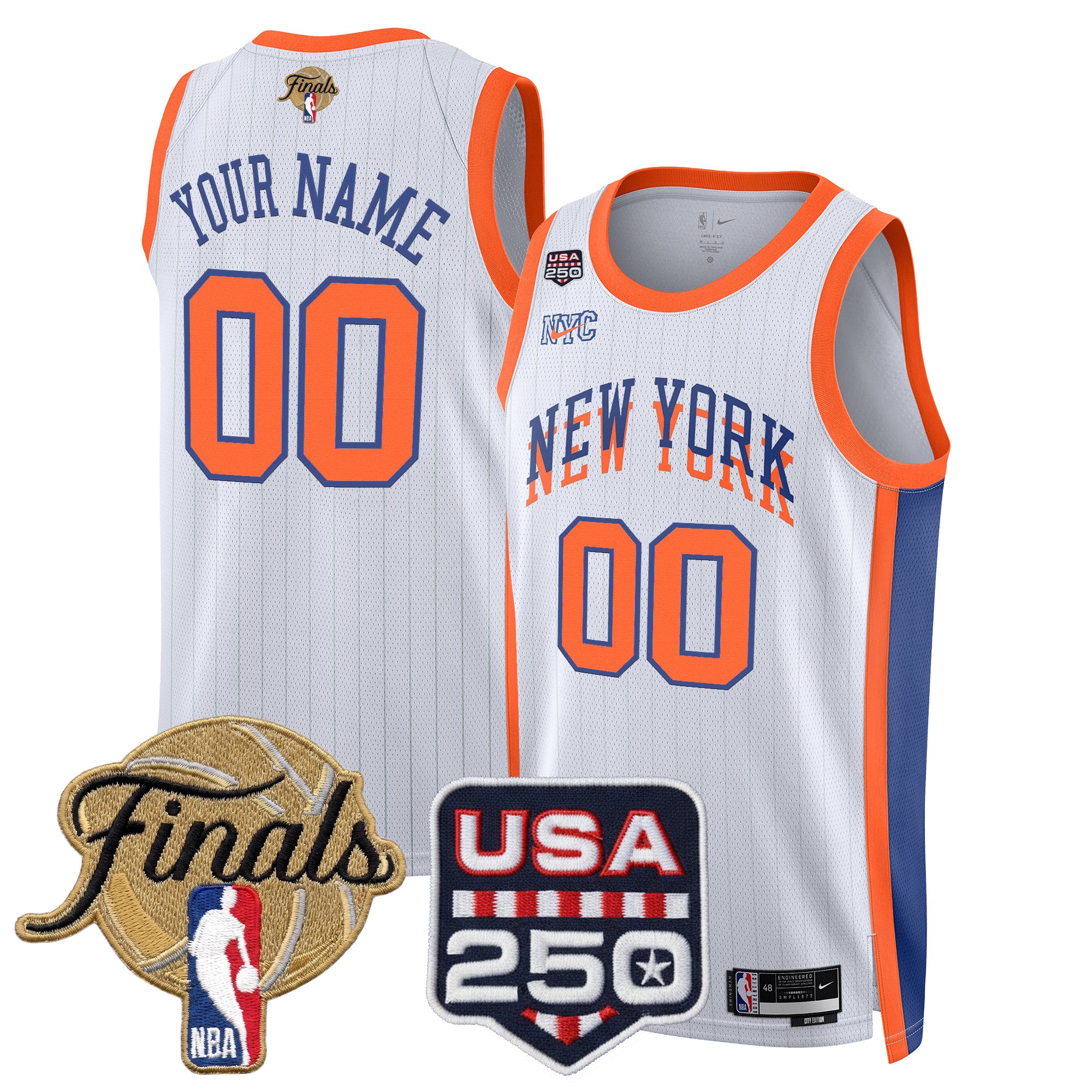 New York Knicks 2026 Finals Custom Swingman Jersey - 250 America Patch - All Stitched