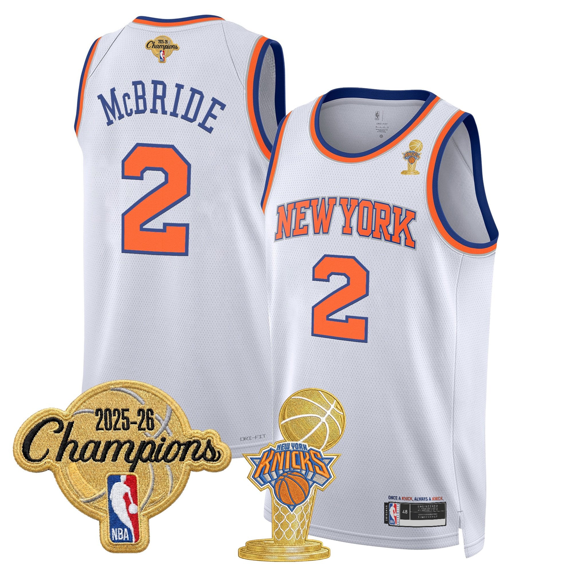 Men's New York Knicks 2026 Champions Patch Swingman Jersey - All Stitched