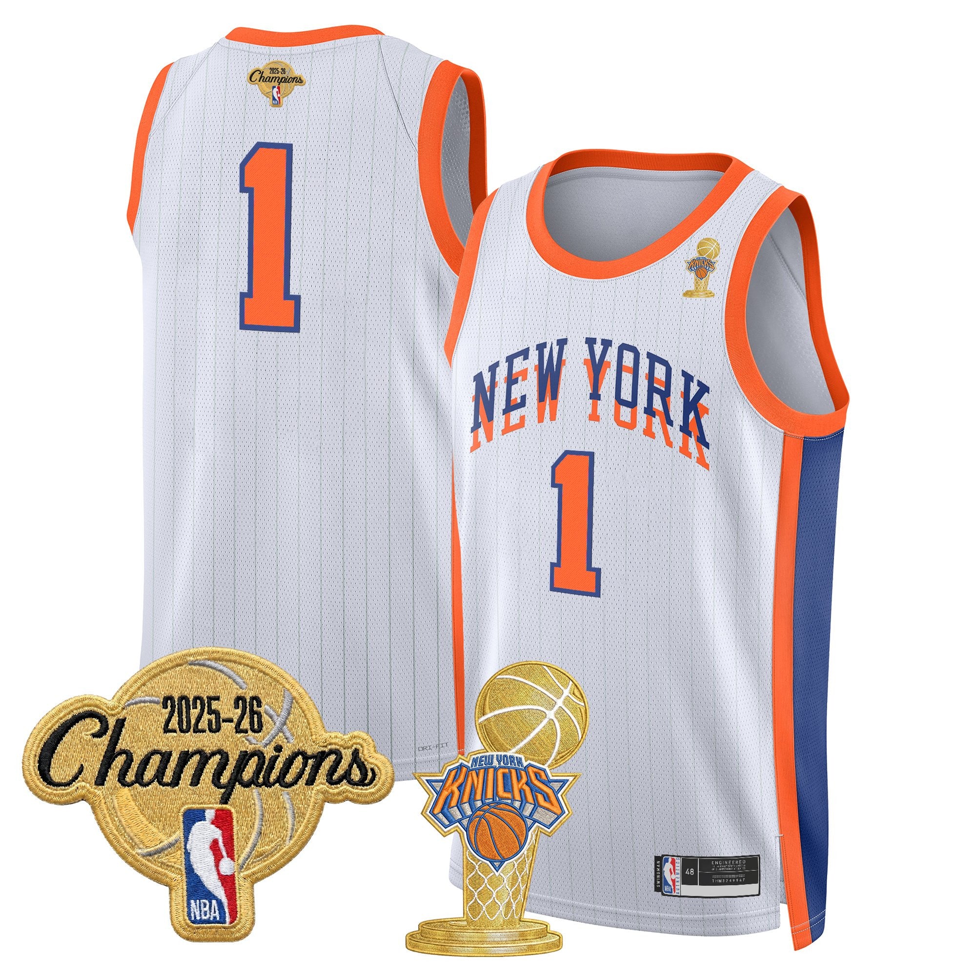 Men's New York Knicks 2026 Champions Patch Swingman Jersey - All Stitched