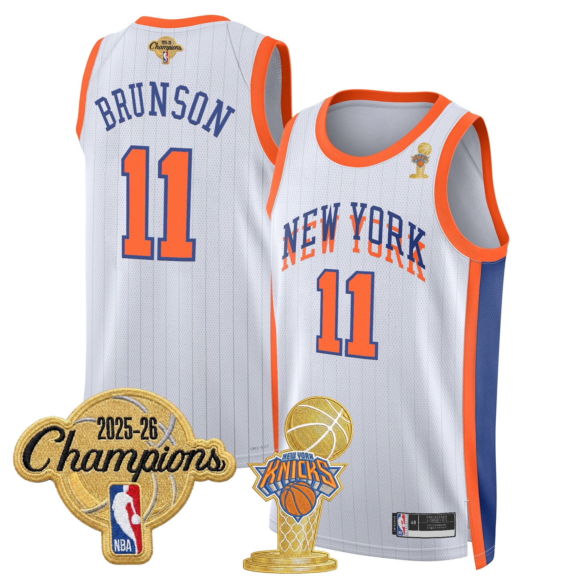 Men's New York Knicks 2026 Champions Patch Swingman Jersey - All Stitched