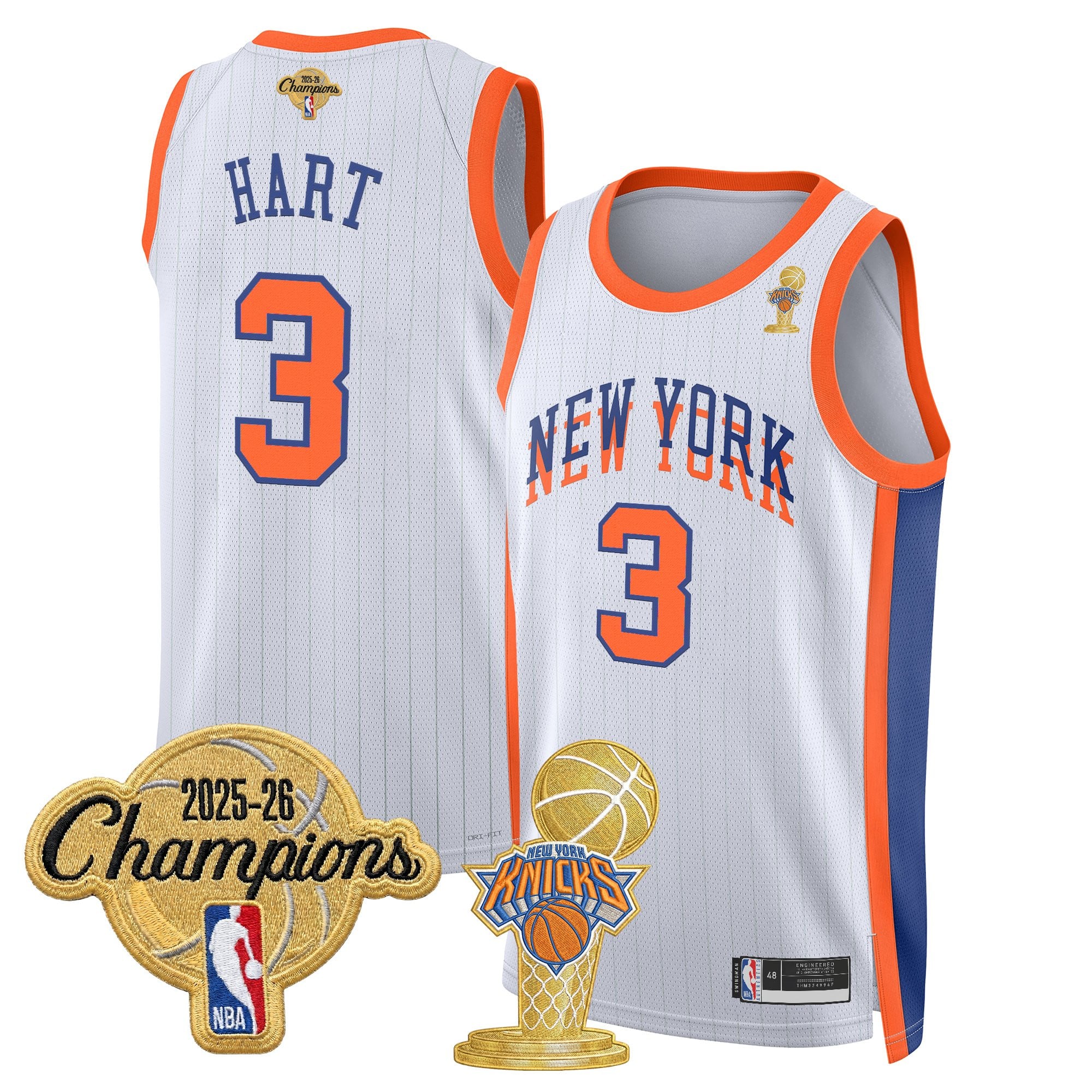Men's New York Knicks 2026 Champions Patch Swingman Jersey - All Stitched