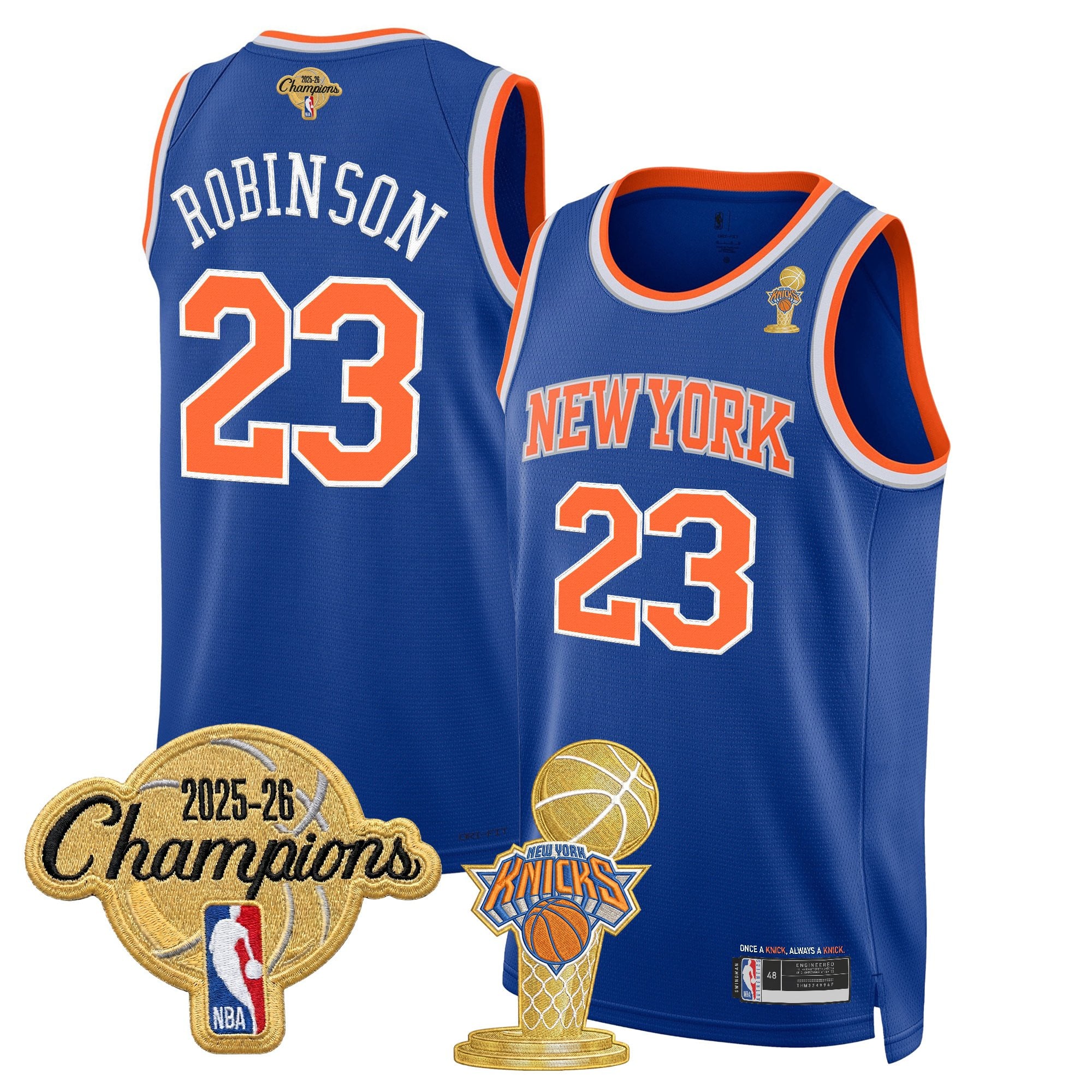 Men's New York Knicks 2026 Champions Patch Swingman Jersey - All Stitched