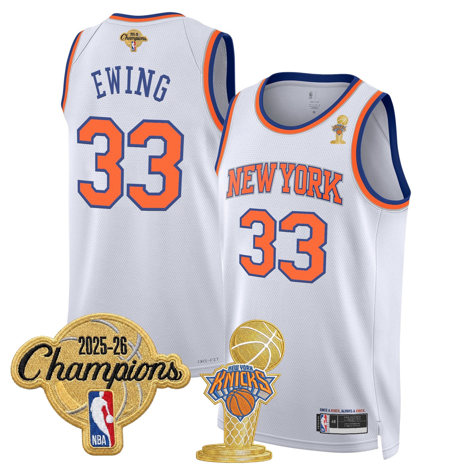 Men's New York Knicks 2026 Champions Patch Swingman Jersey - All Stitched