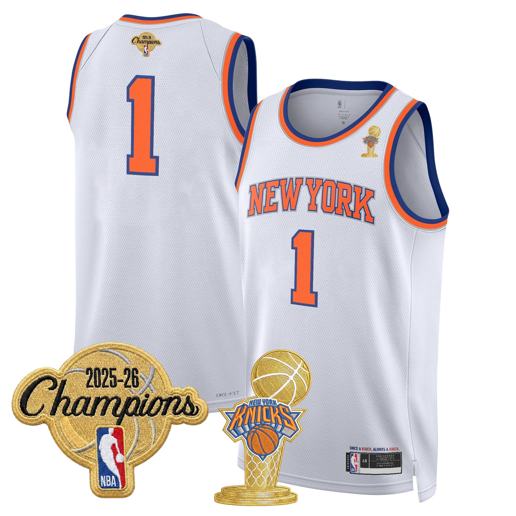 Men's New York Knicks 2026 Champions Patch Swingman Jersey - All Stitched
