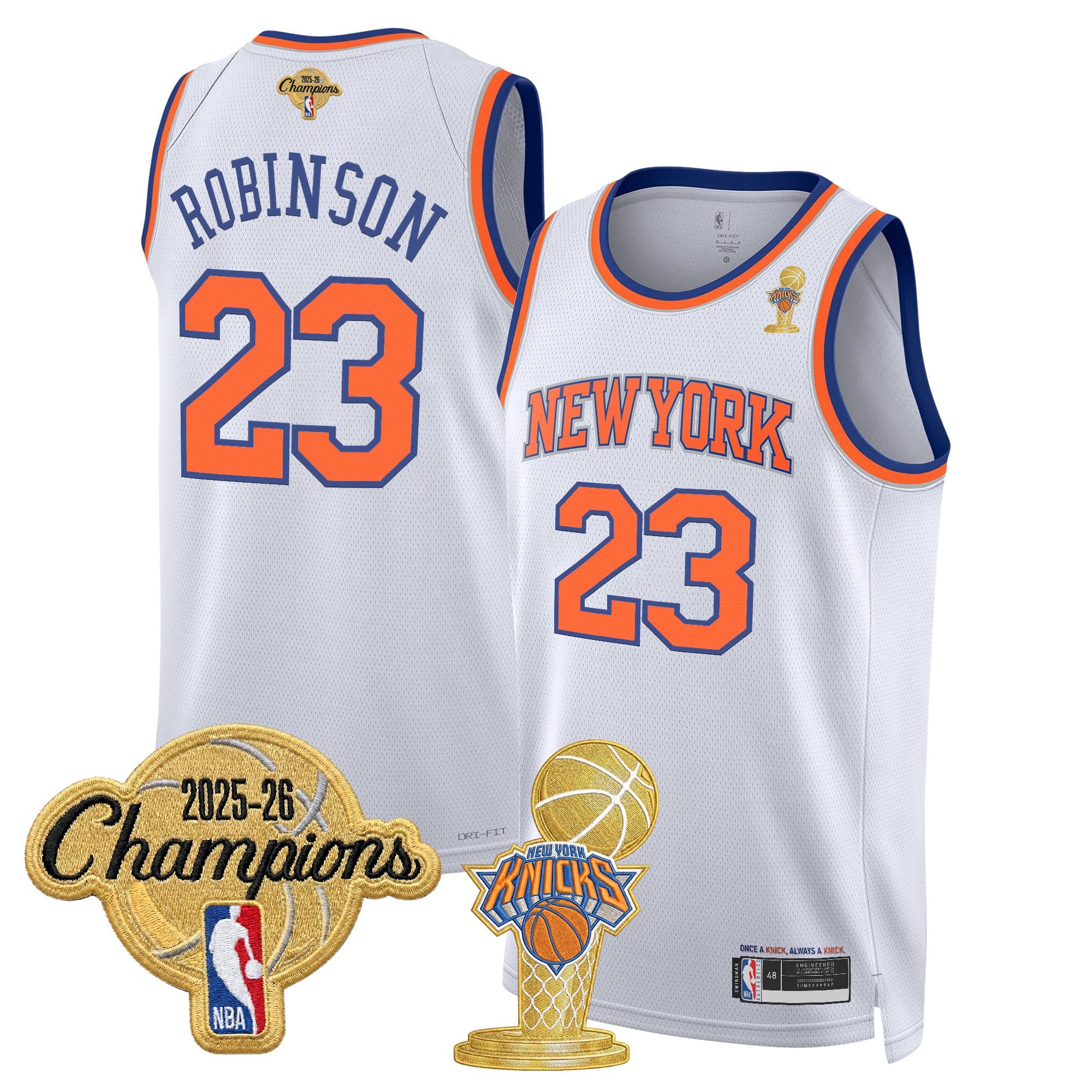 Men's New York Knicks 2026 Champions Patch Swingman Jersey - All Stitched