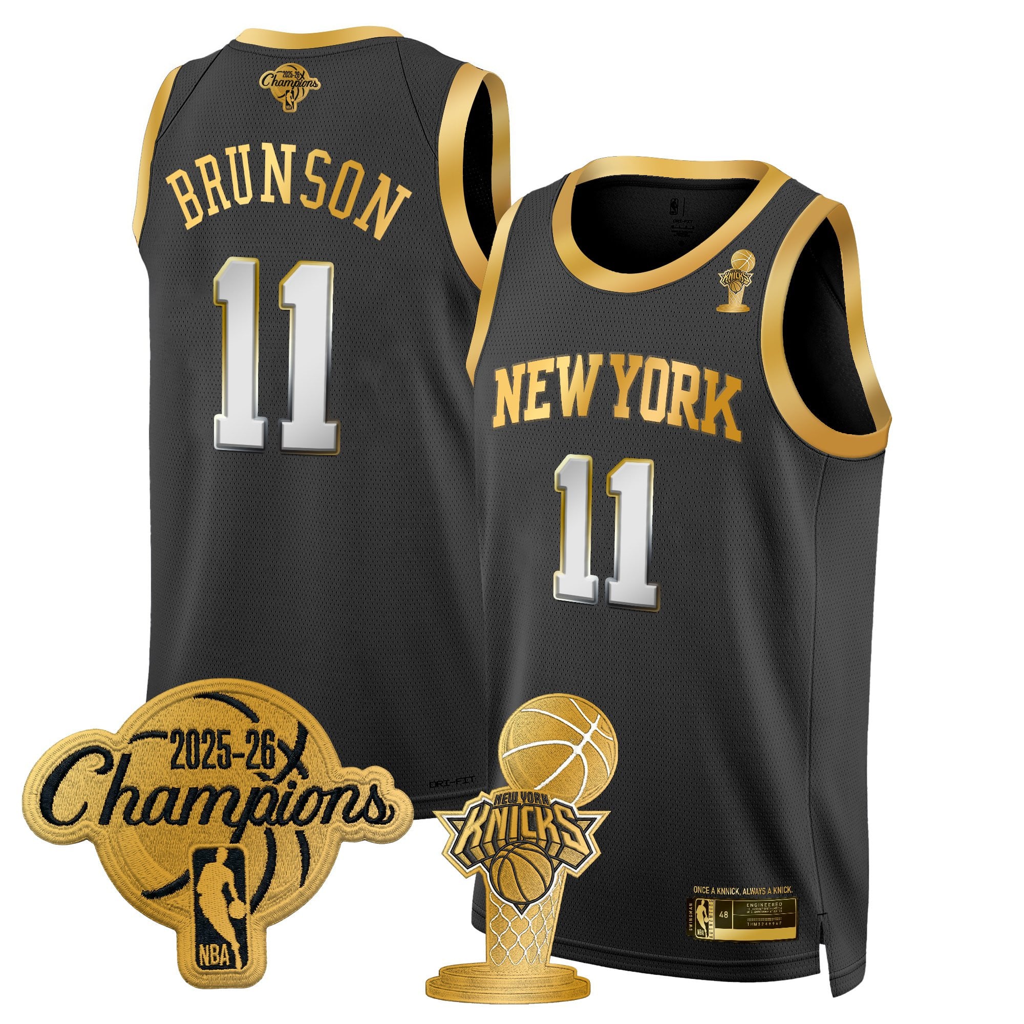 Men's New York Knicks 2026 Champions Patch Swingman Jersey - All Stitched