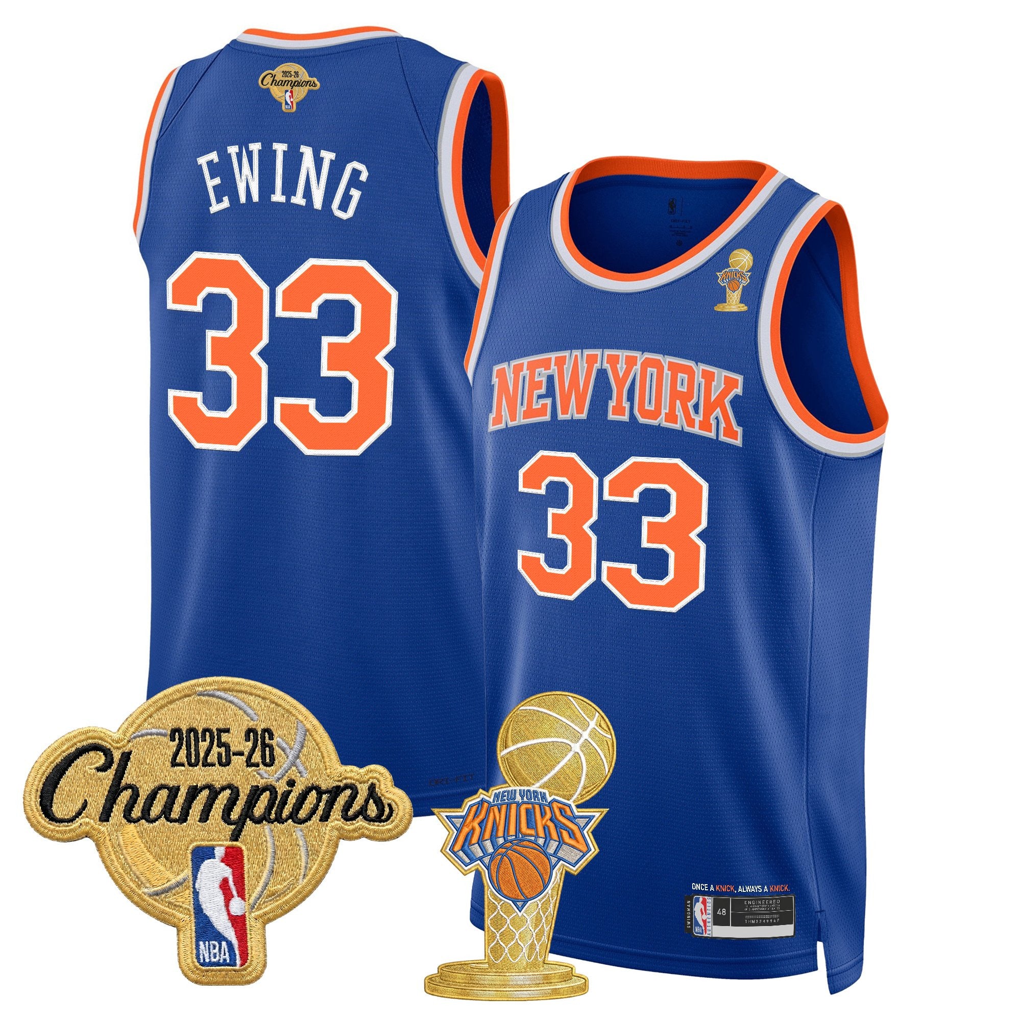 Men's New York Knicks 2026 Champions Patch Swingman Jersey - All Stitched