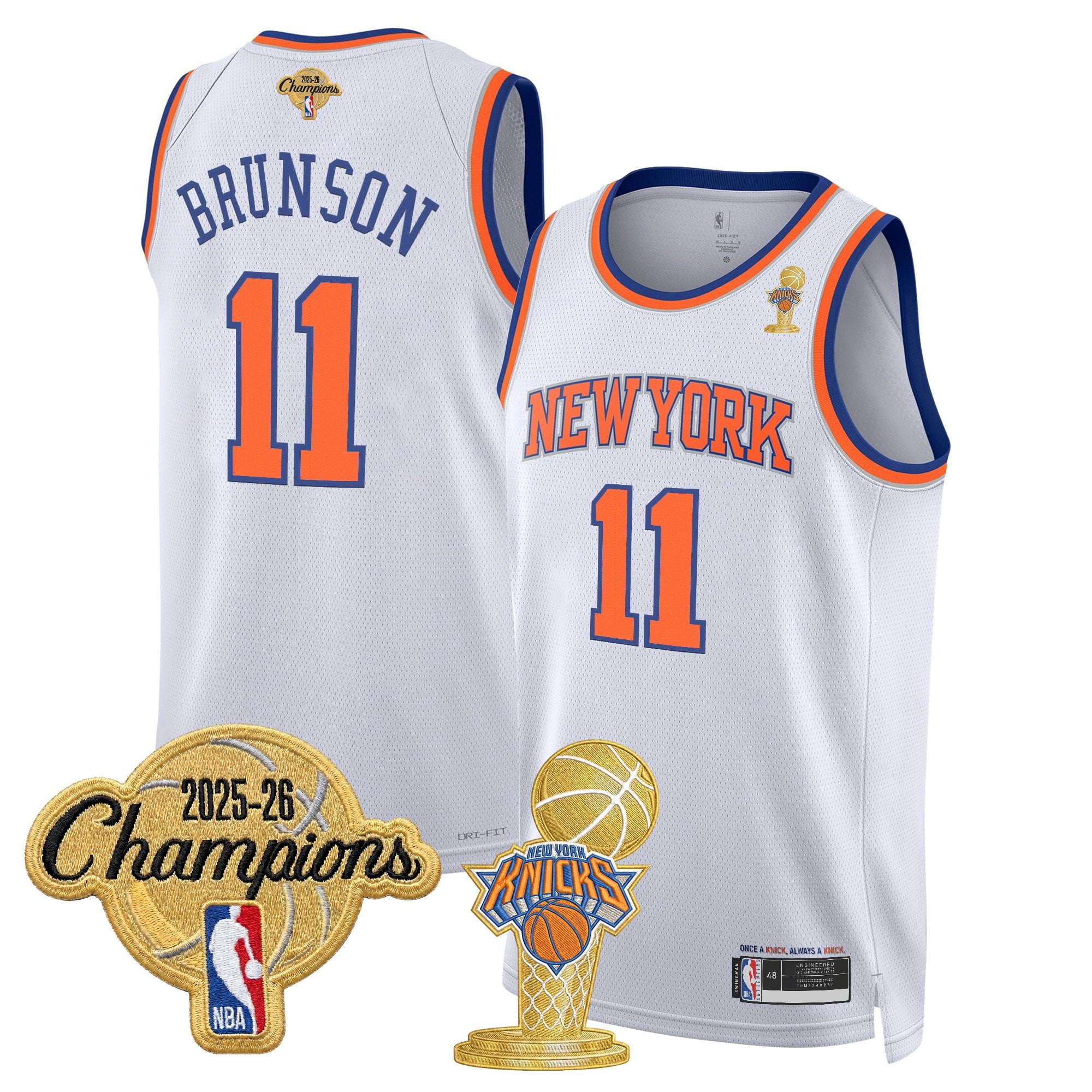 Men's New York Knicks 2026 Champions Patch Swingman Jersey - All Stitched