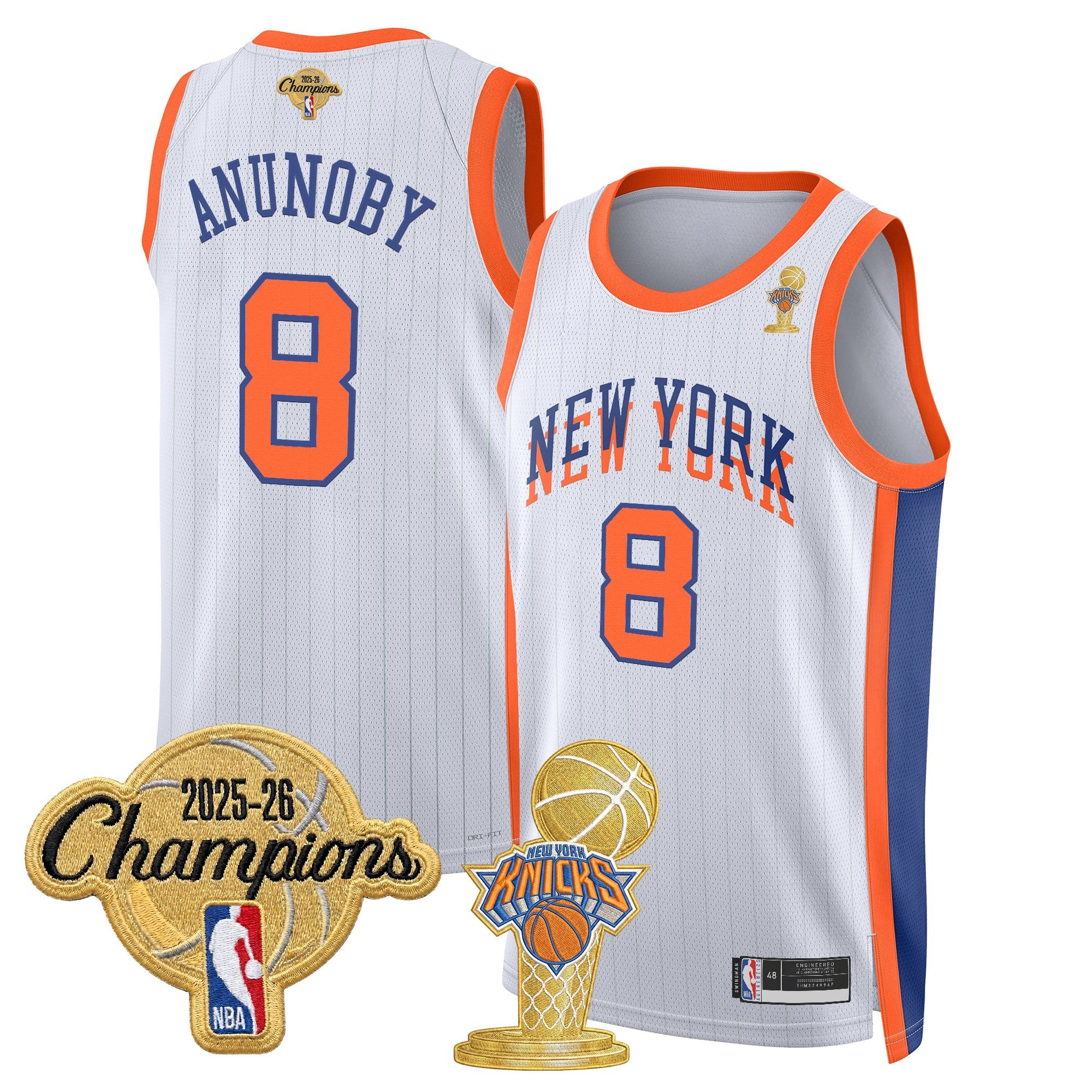 Men's New York Knicks 2026 Champions Patch Swingman Jersey - All Stitched