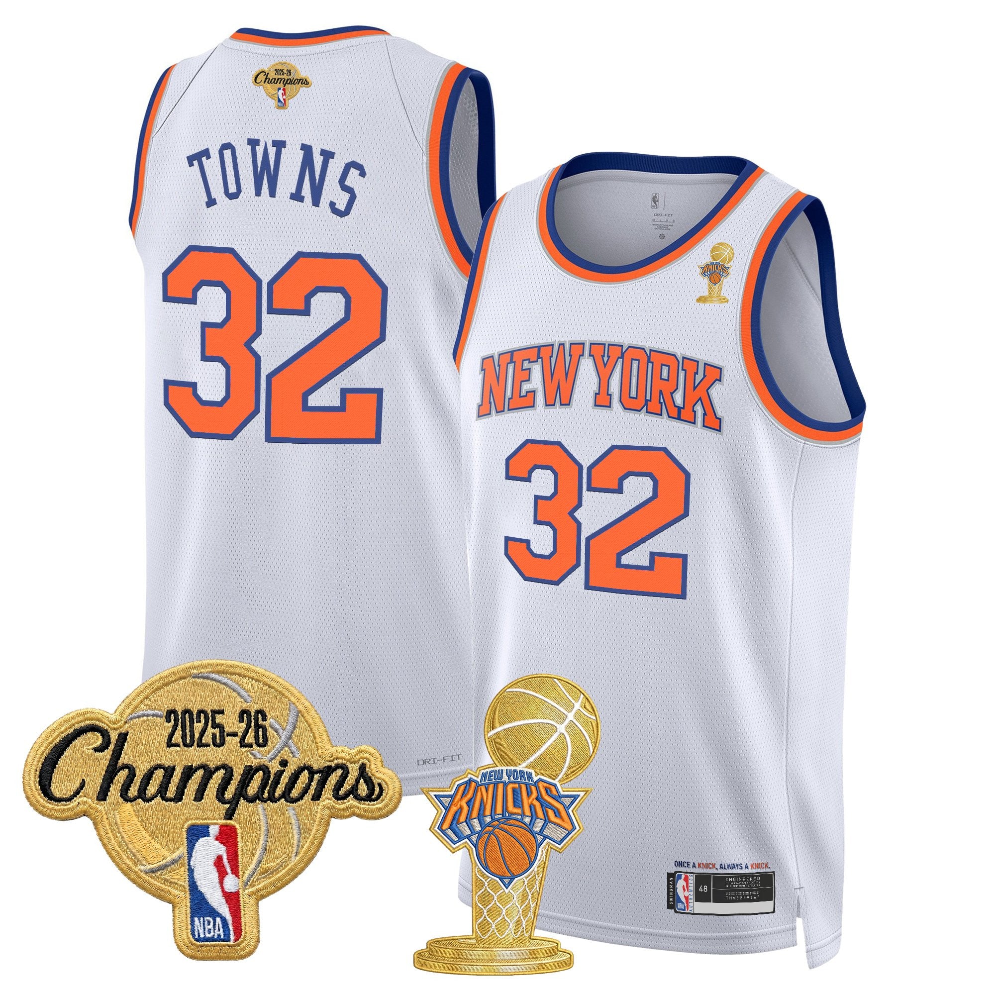 Men's New York Knicks 2026 Champions Patch Swingman Jersey - All Stitched