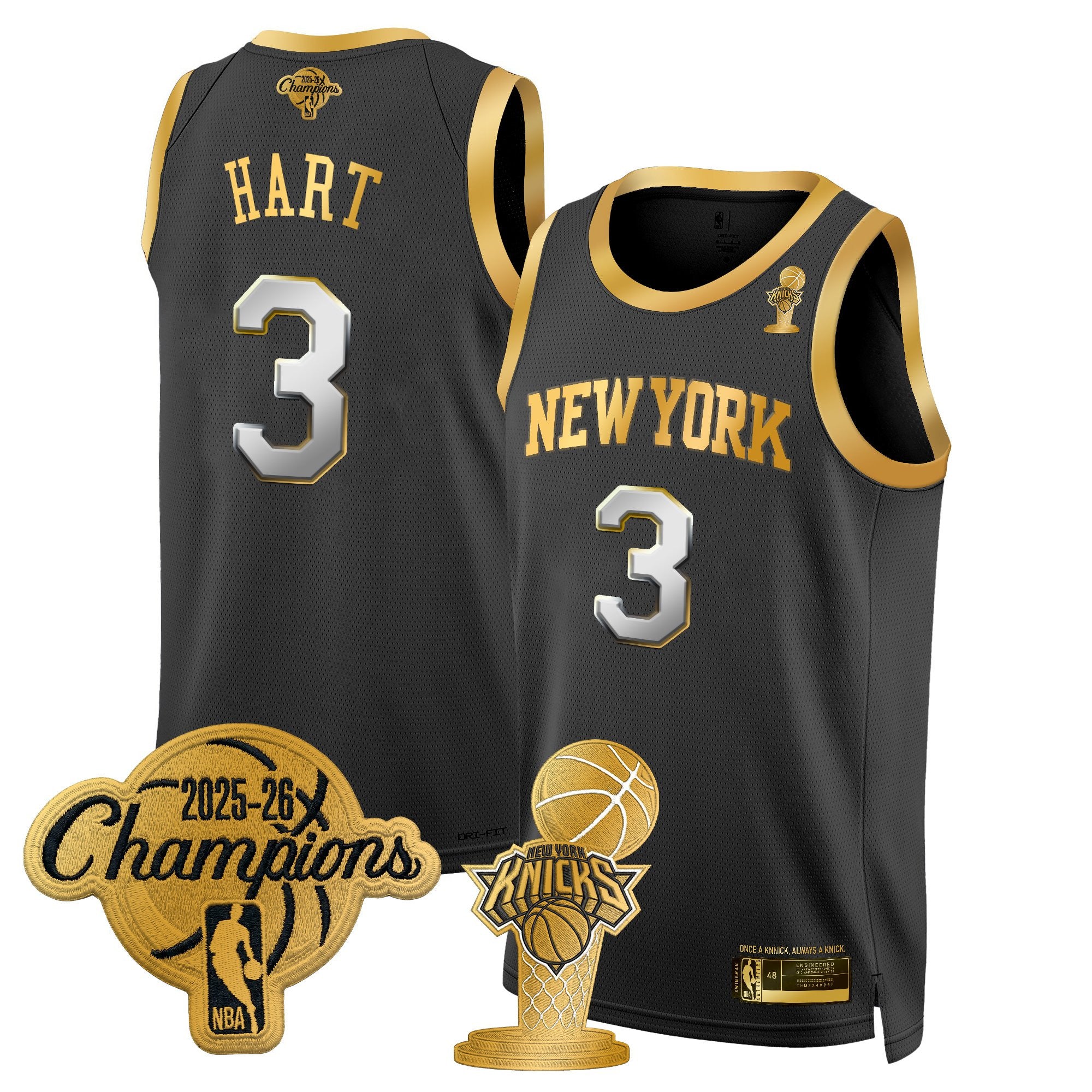 Men's New York Knicks 2026 Champions Patch Swingman Jersey - All Stitched