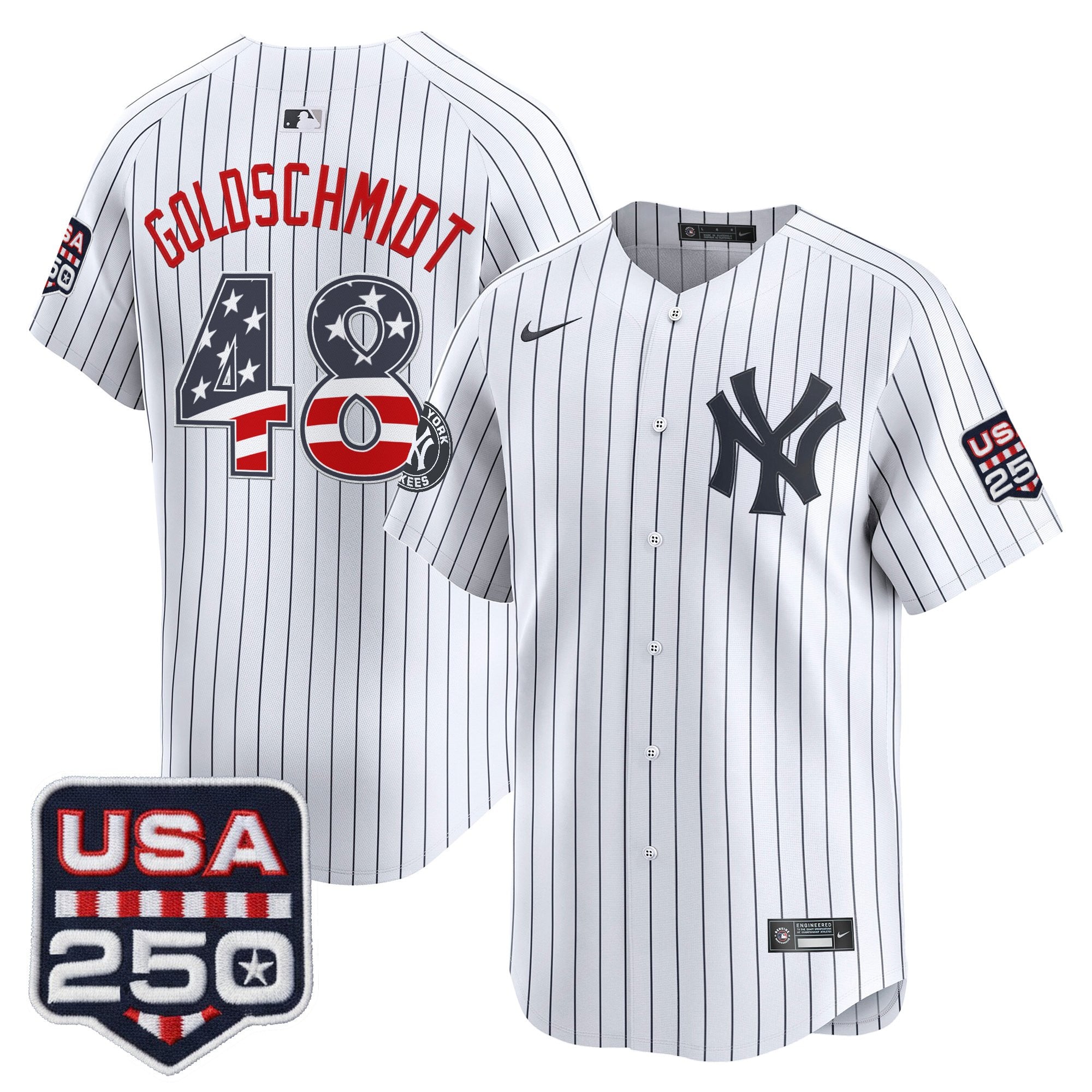 Men's New York Yankees USA 250 Fourth of July Vapor Premier Limited Jersey - All Stitched