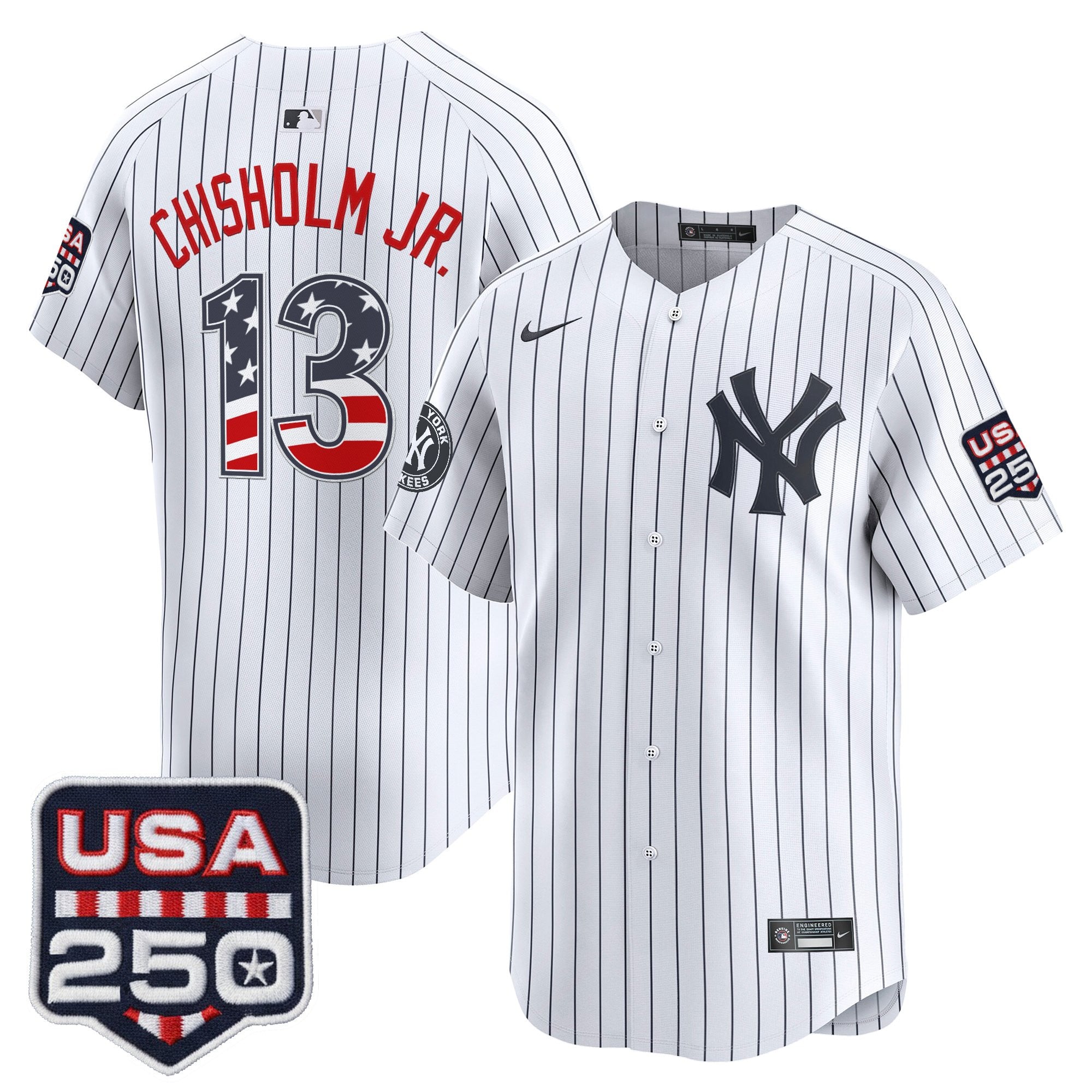Men's New York Yankees USA 250 Fourth of July Vapor Premier Limited Jersey - All Stitched