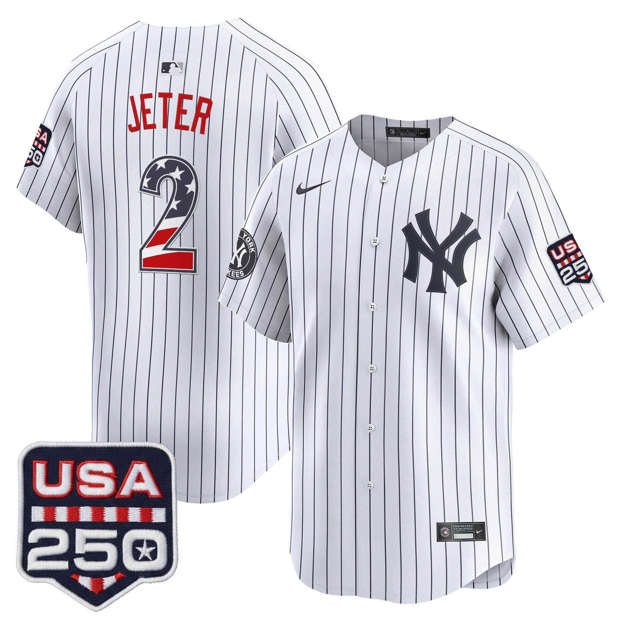 Men's New York Yankees USA 250 Fourth of July Vapor Premier Limited Jersey - All Stitched