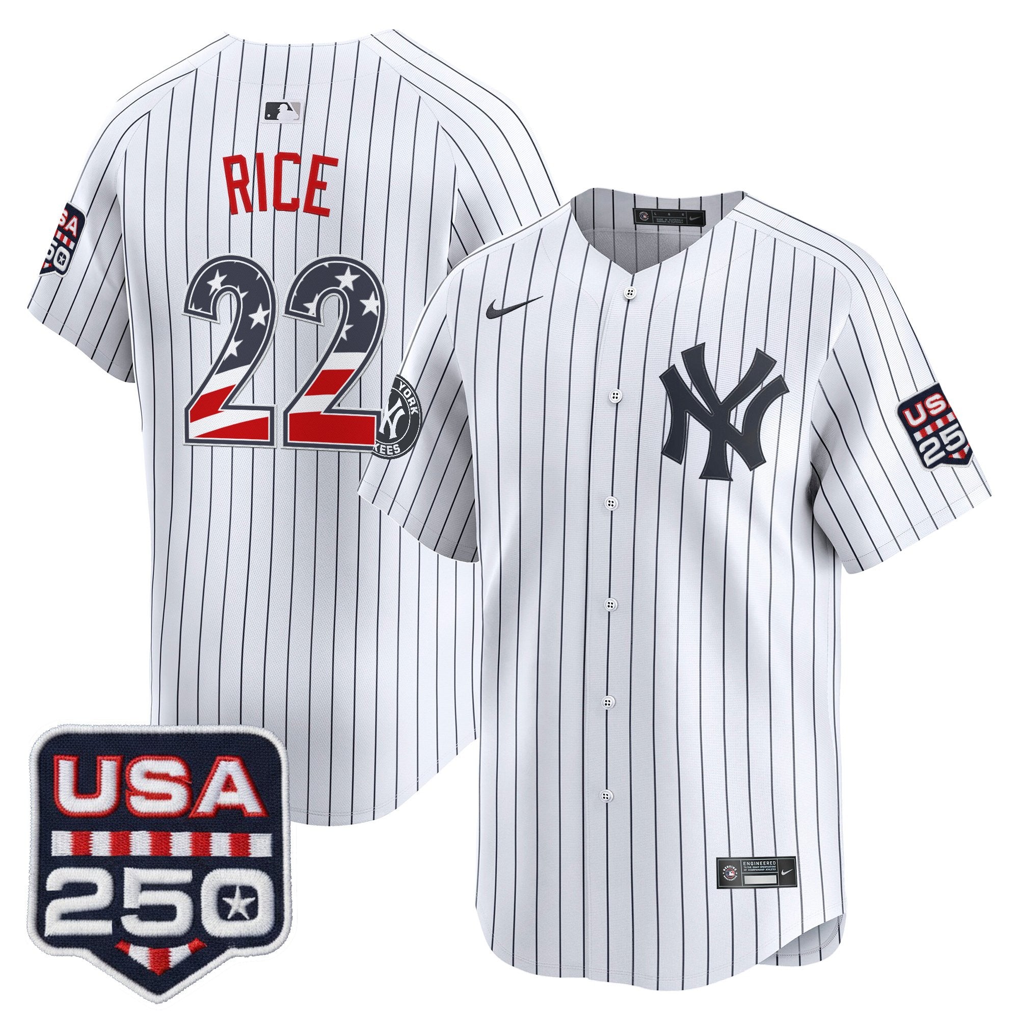 Men's New York Yankees USA 250 Fourth of July Vapor Premier Limited Jersey - All Stitched