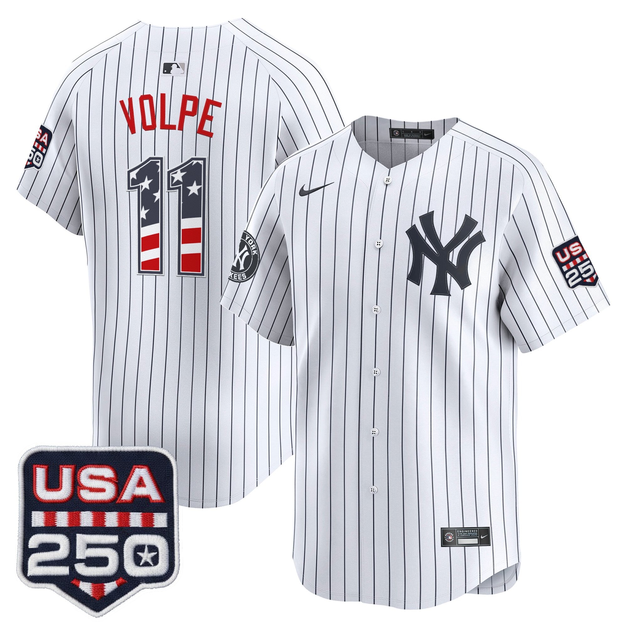 Men's New York Yankees USA 250 Fourth of July Vapor Premier Limited Jersey - All Stitched