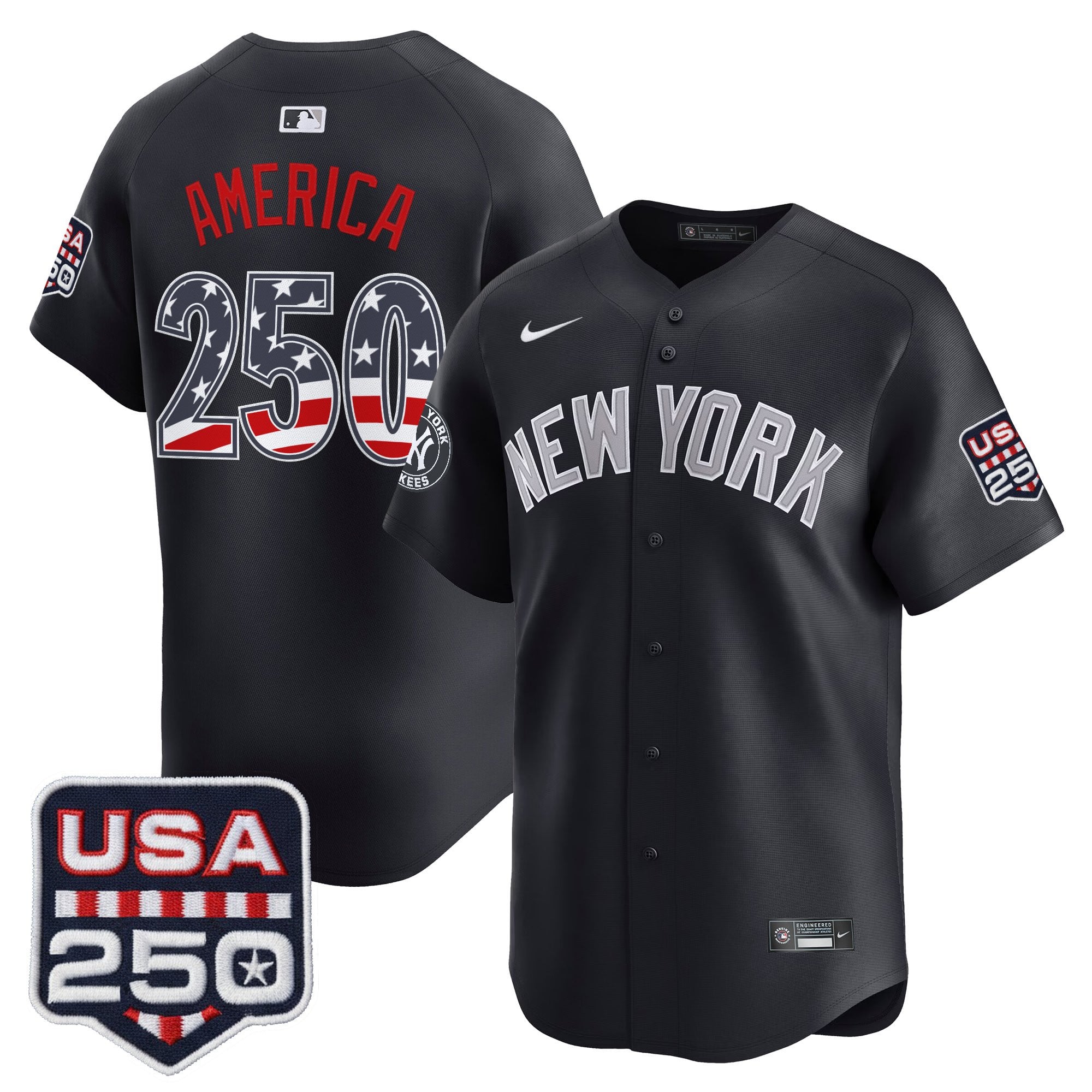 Men's New York Yankees USA 250 Fourth of July Vapor Premier Limited Jersey - All Stitched
