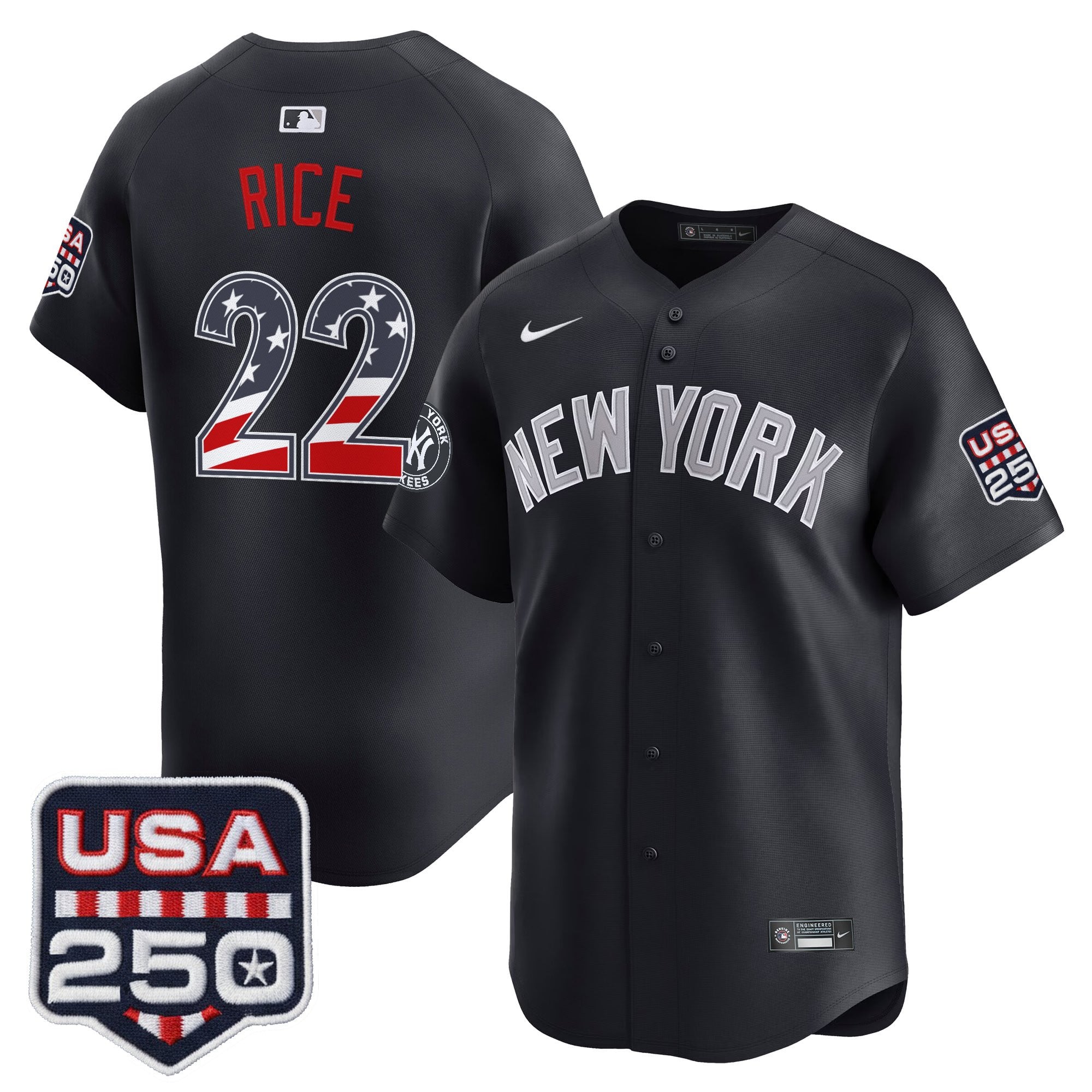 Men's New York Yankees USA 250 Fourth of July Vapor Premier Limited Jersey - All Stitched
