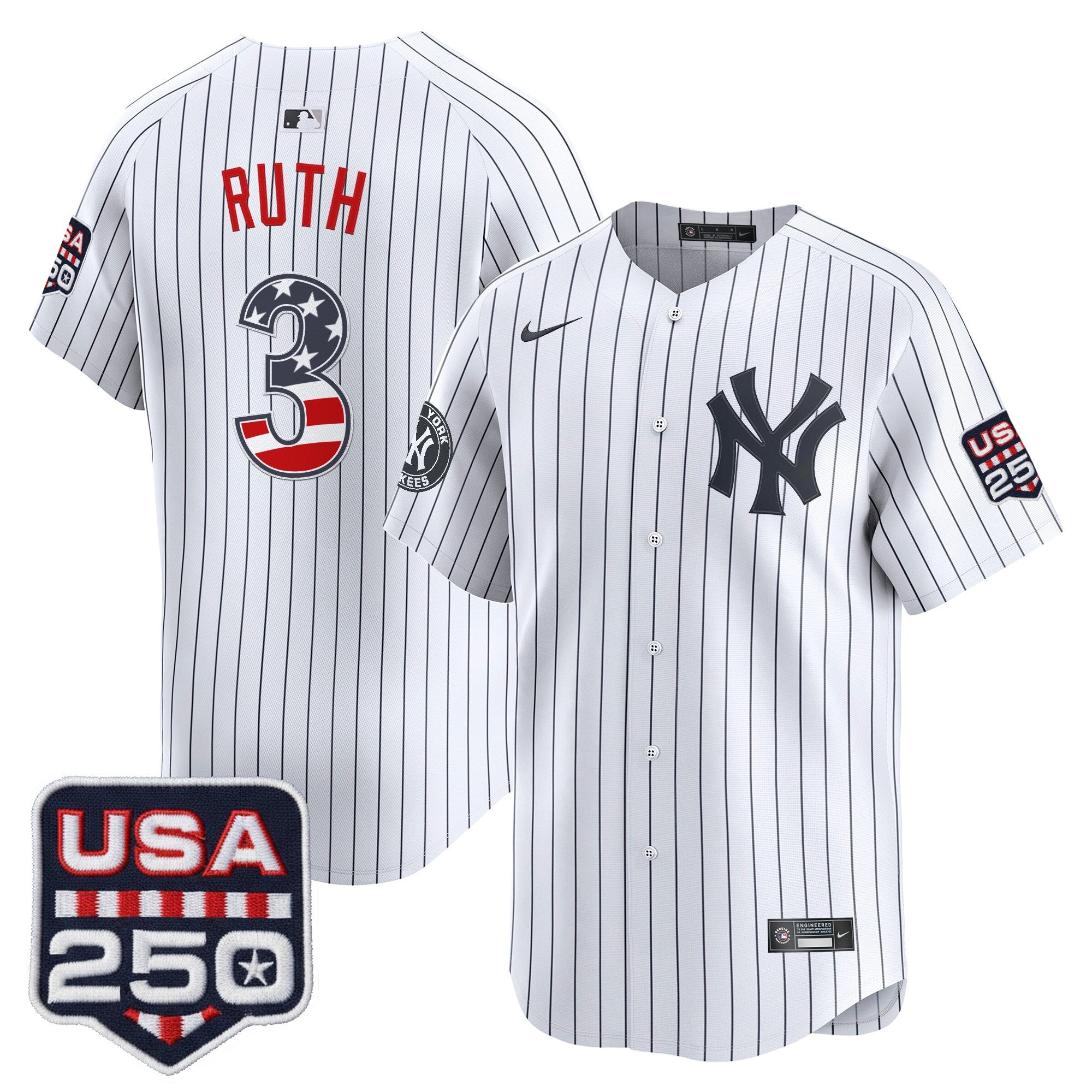 Men's New York Yankees USA 250 Fourth of July Vapor Premier Limited Jersey - All Stitched