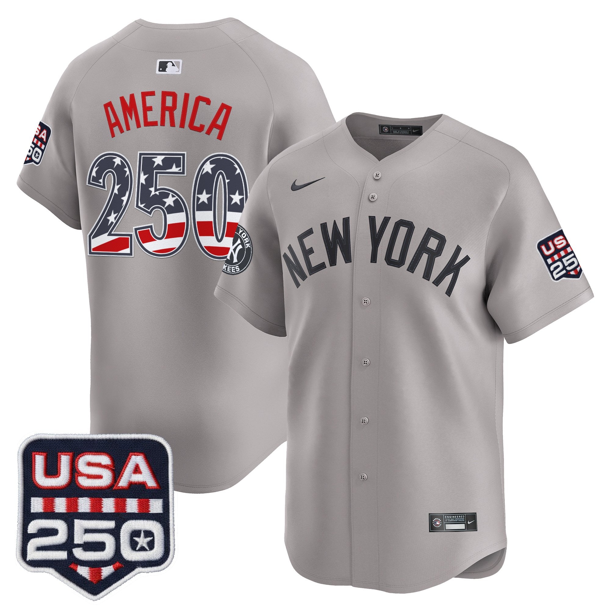 Men's New York Yankees USA 250 Fourth of July Vapor Premier Limited Jersey - All Stitched