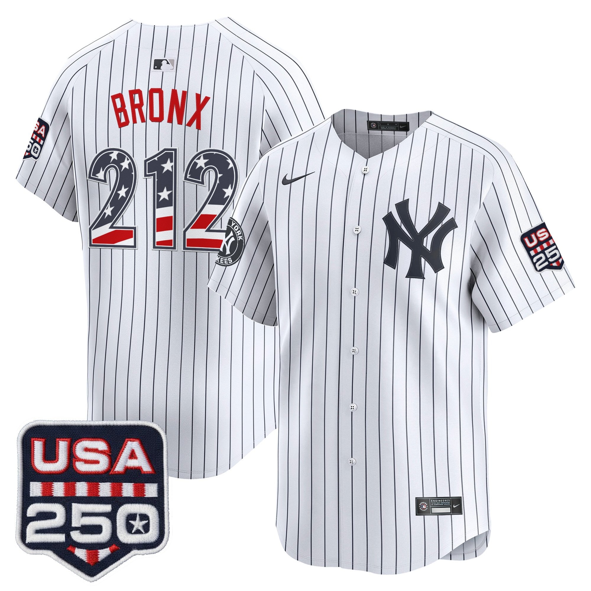 Men's New York Yankees USA 250 Fourth of July Vapor Premier Limited Jersey - All Stitched