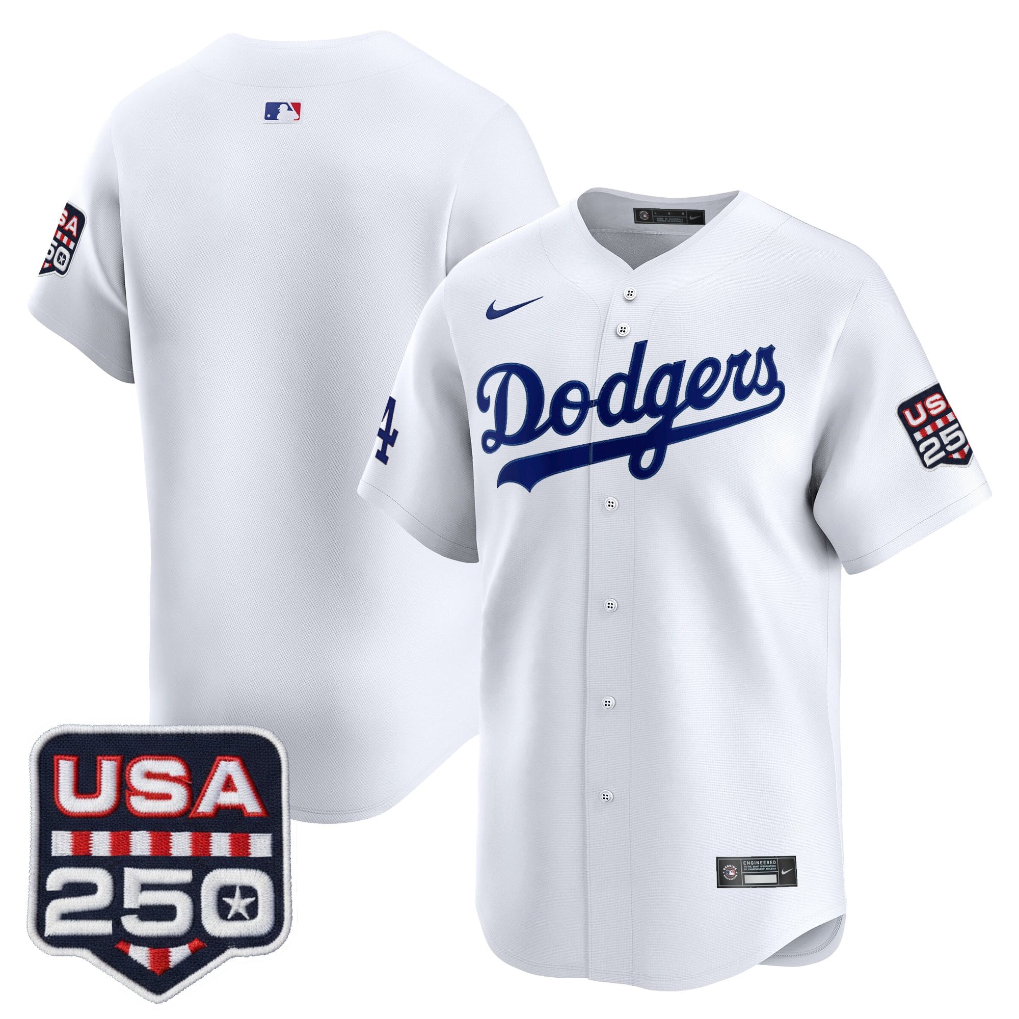Men's Los Angeles Dodgers USA 250 Fourth of July Vapor Premier Limited Jersey - All Stitched