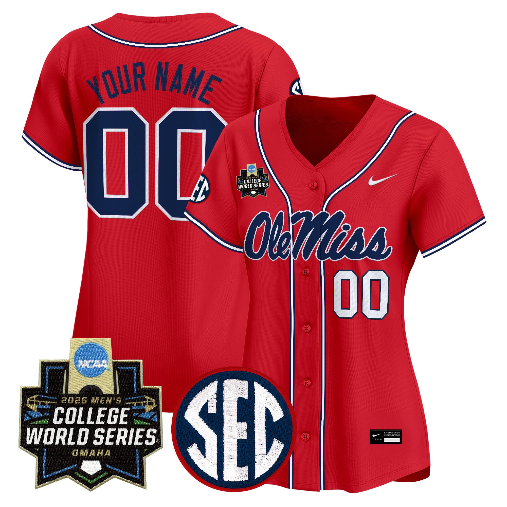 Ole Miss Rebels 2026 World Series Vapor Premier Limited Custom Jersey - All Stitched