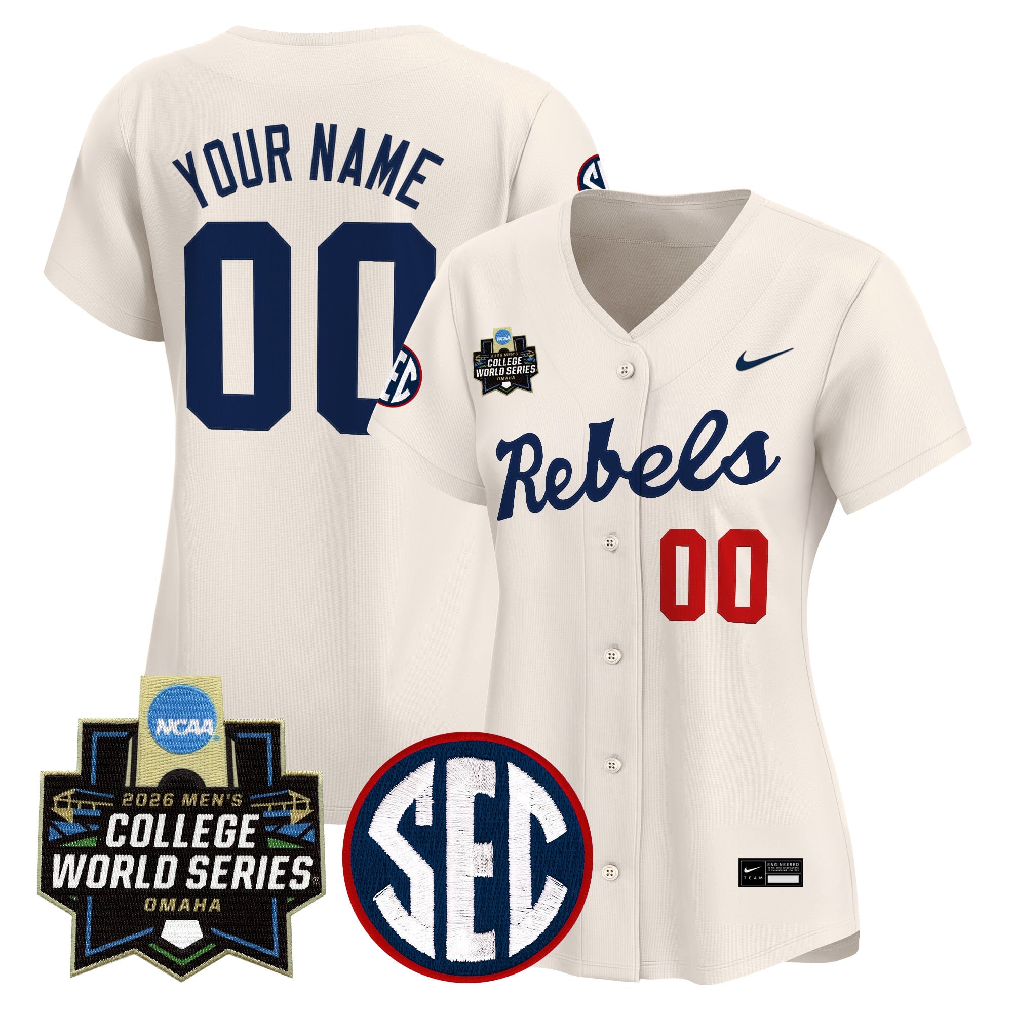 Ole Miss Rebels 2026 World Series Vapor Premier Limited Custom Jersey - All Stitched