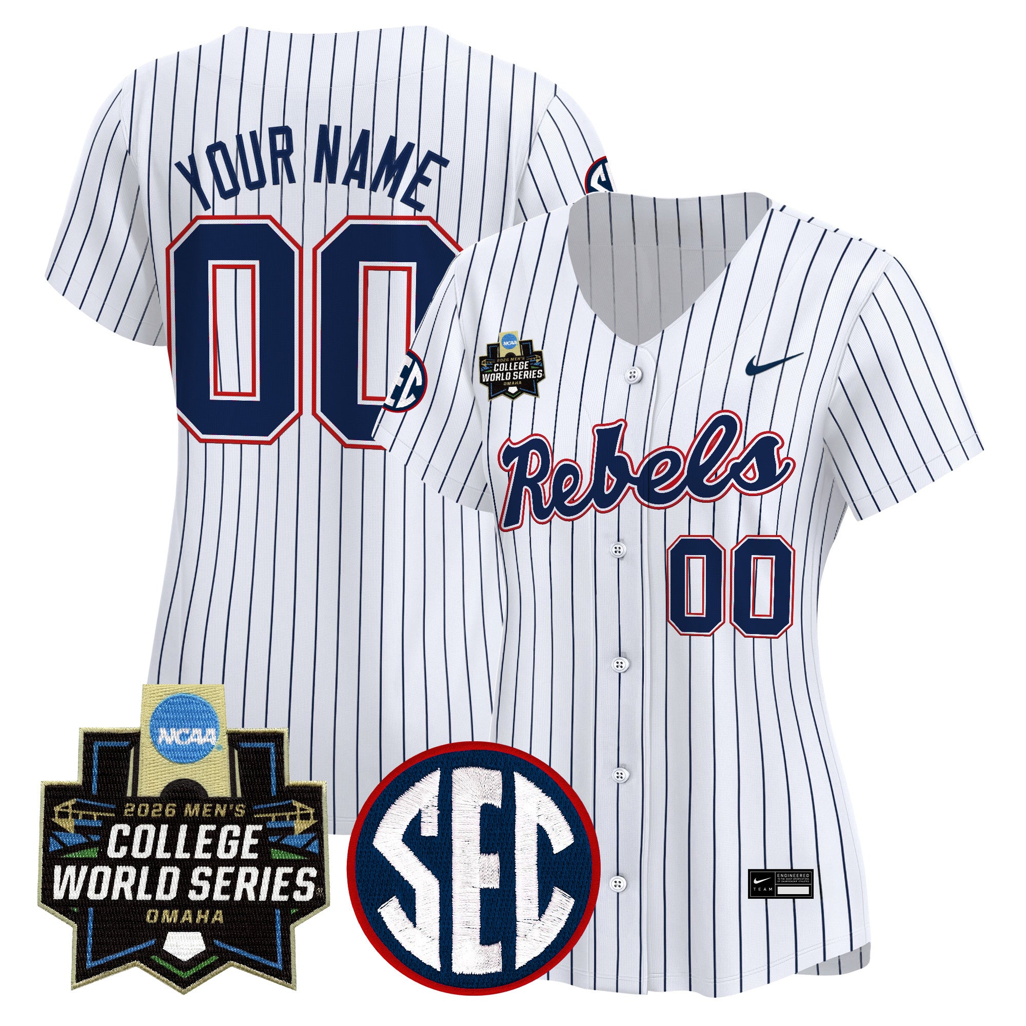 Ole Miss Rebels 2026 World Series Vapor Premier Limited Custom Jersey - All Stitched