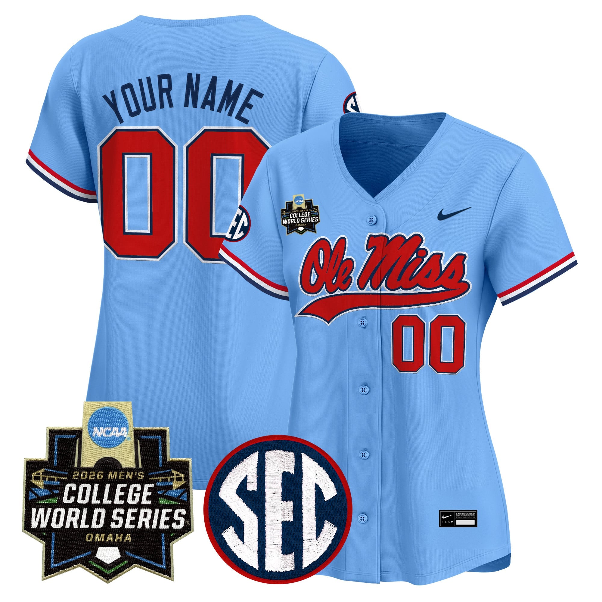 Ole Miss Rebels 2026 World Series Vapor Premier Limited Custom Jersey - All Stitched