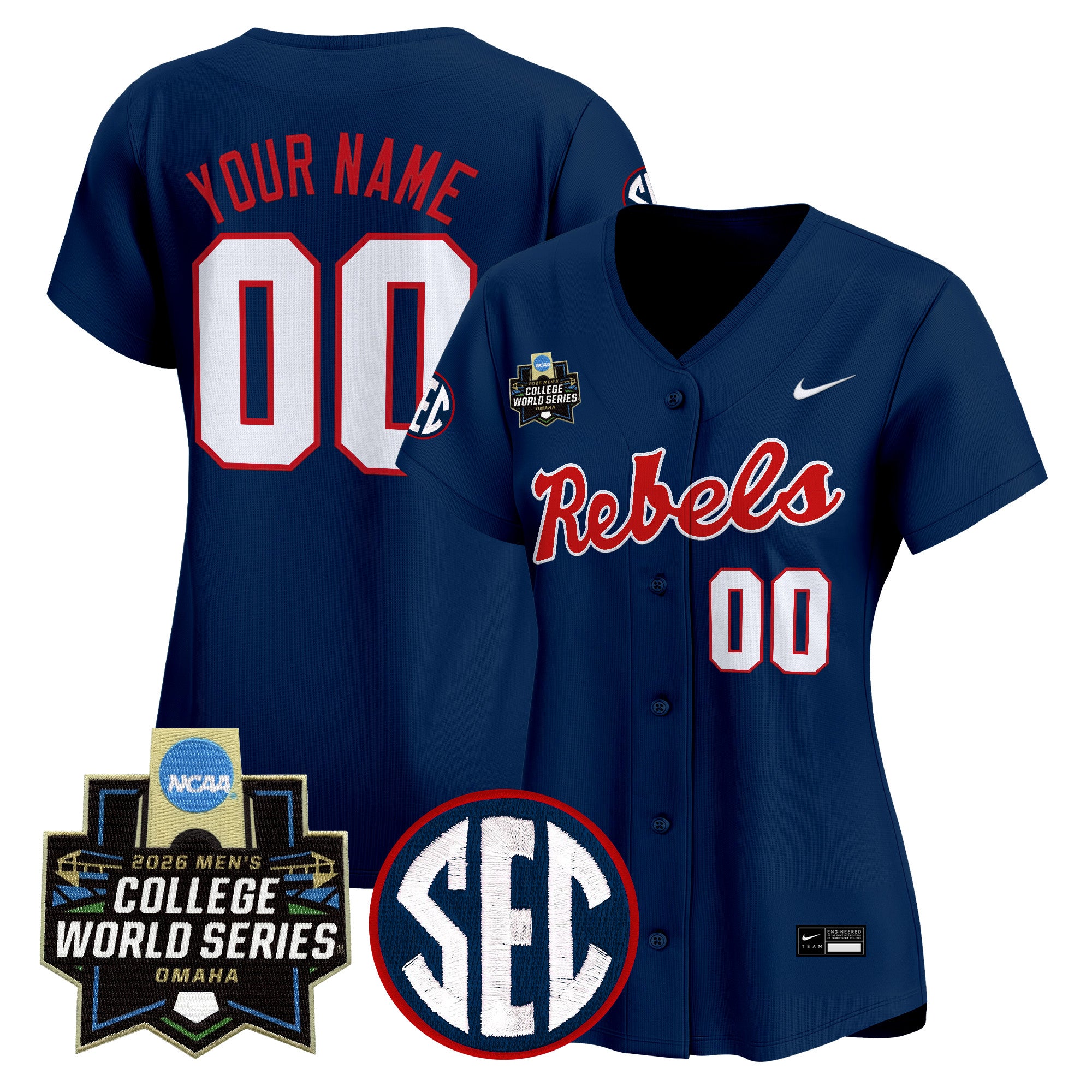 Ole Miss Rebels 2026 World Series Vapor Premier Limited Custom Jersey - All Stitched