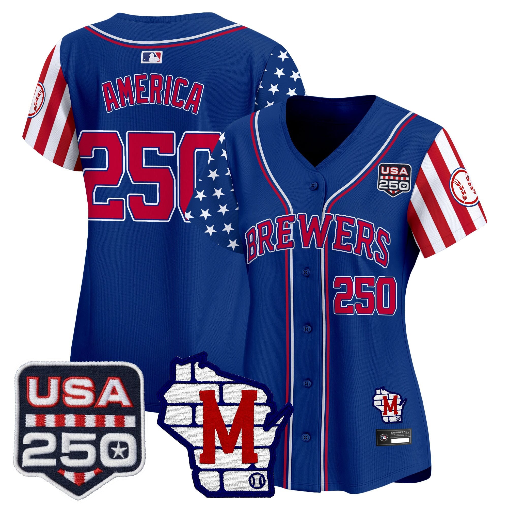 Women's Milwaukee Brewers "America250 Edition" Vapor Premier Limited Jersey - All Stitched