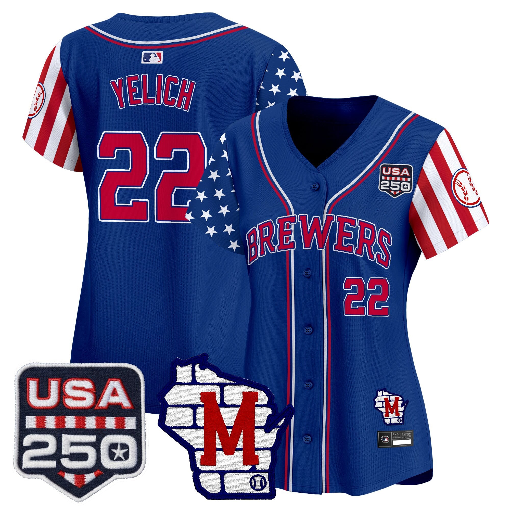 Women's Milwaukee Brewers "America250 Edition" Vapor Premier Limited Jersey - All Stitched