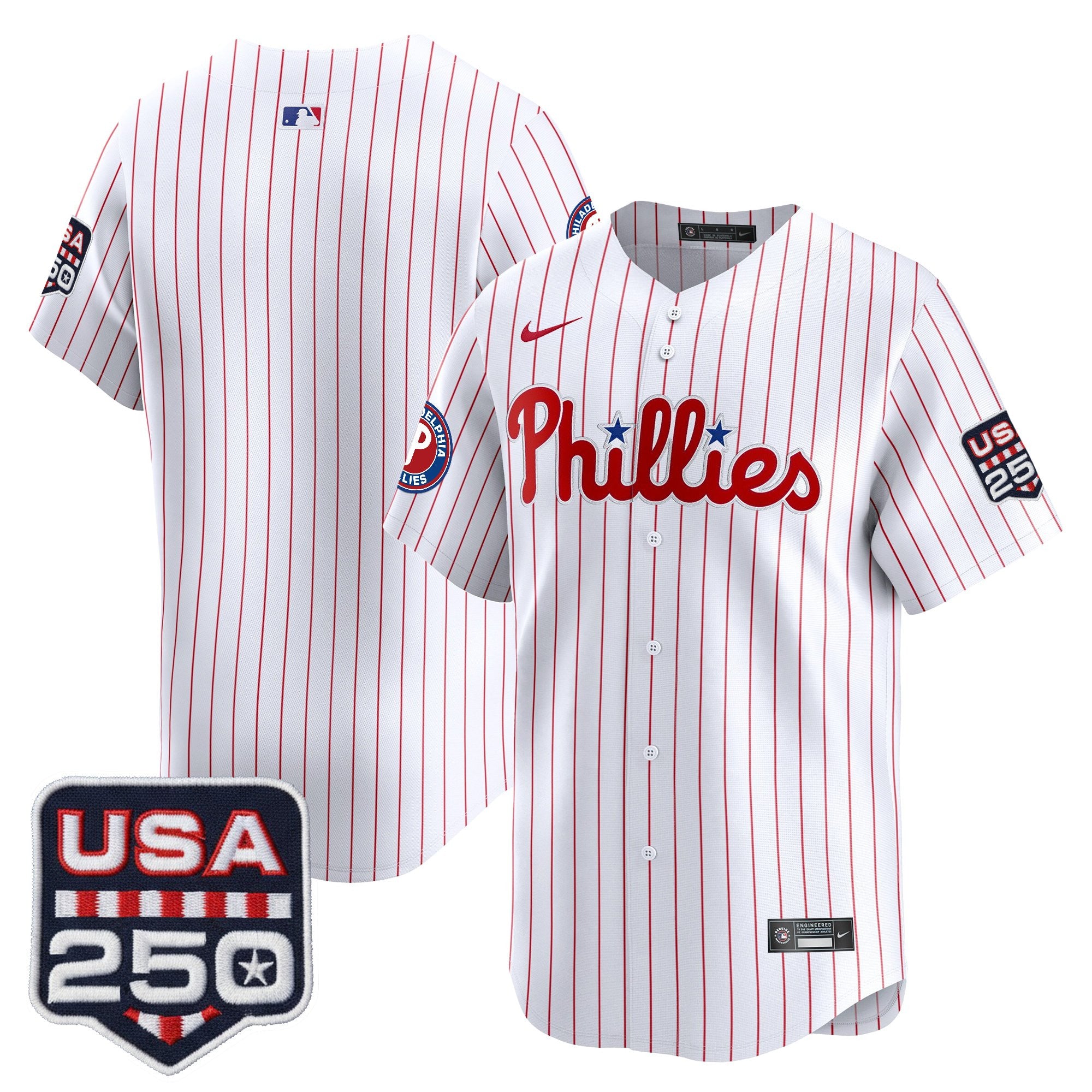 Men's Philadelphia Phillies USA 250 Fourth of July Vapor Premier Limited Jersey - All Stitched