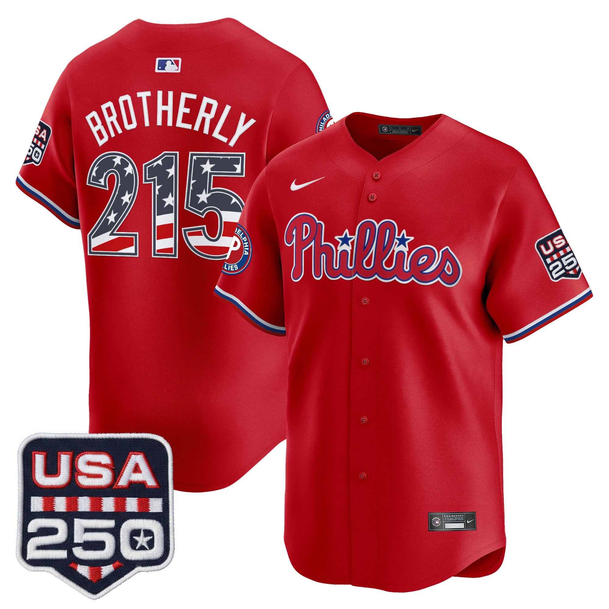 Men's Philadelphia Phillies USA 250 Fourth of July Vapor Premier Limited Jersey - All Stitched