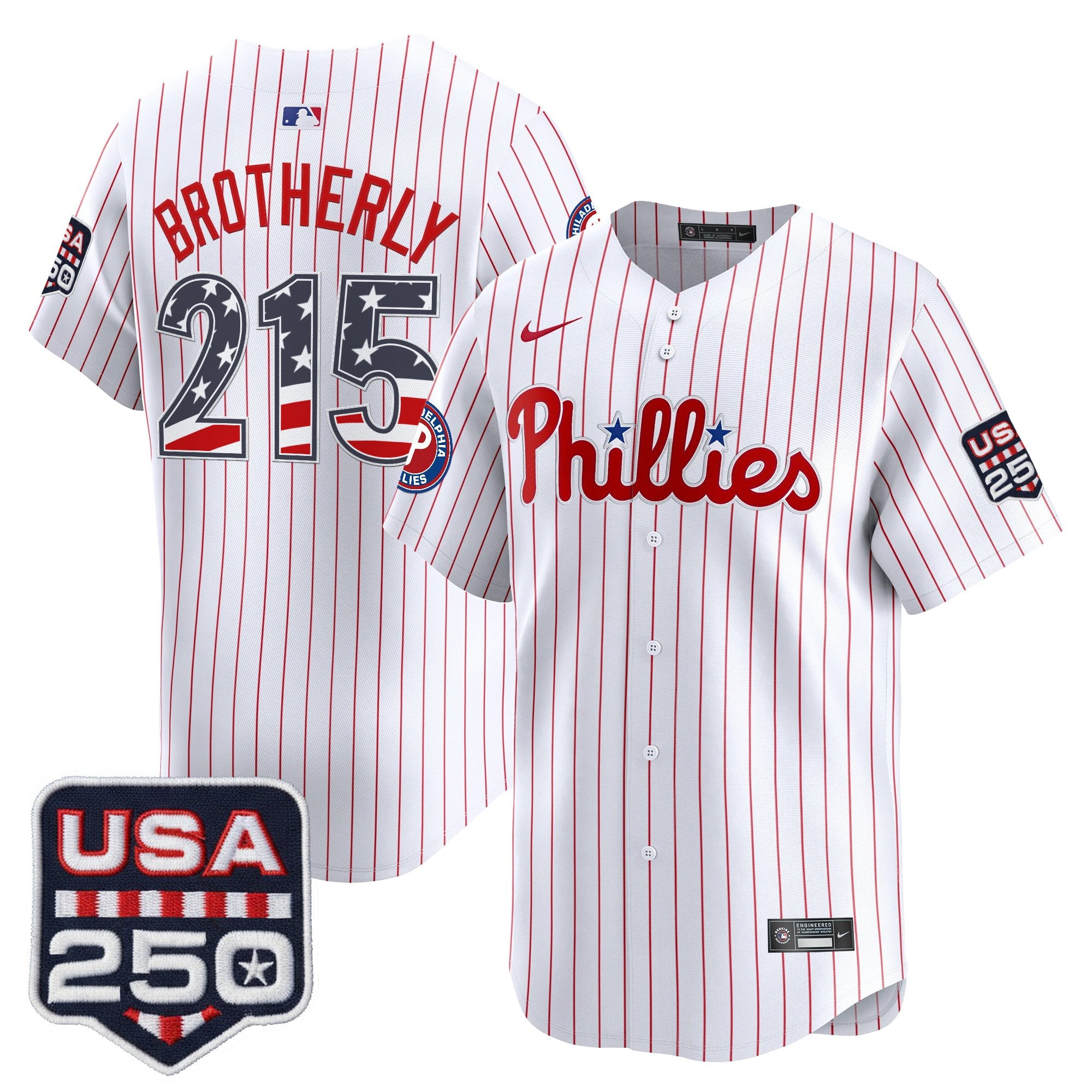 Men's Philadelphia Phillies USA 250 Fourth of July Vapor Premier Limited Jersey - All Stitched